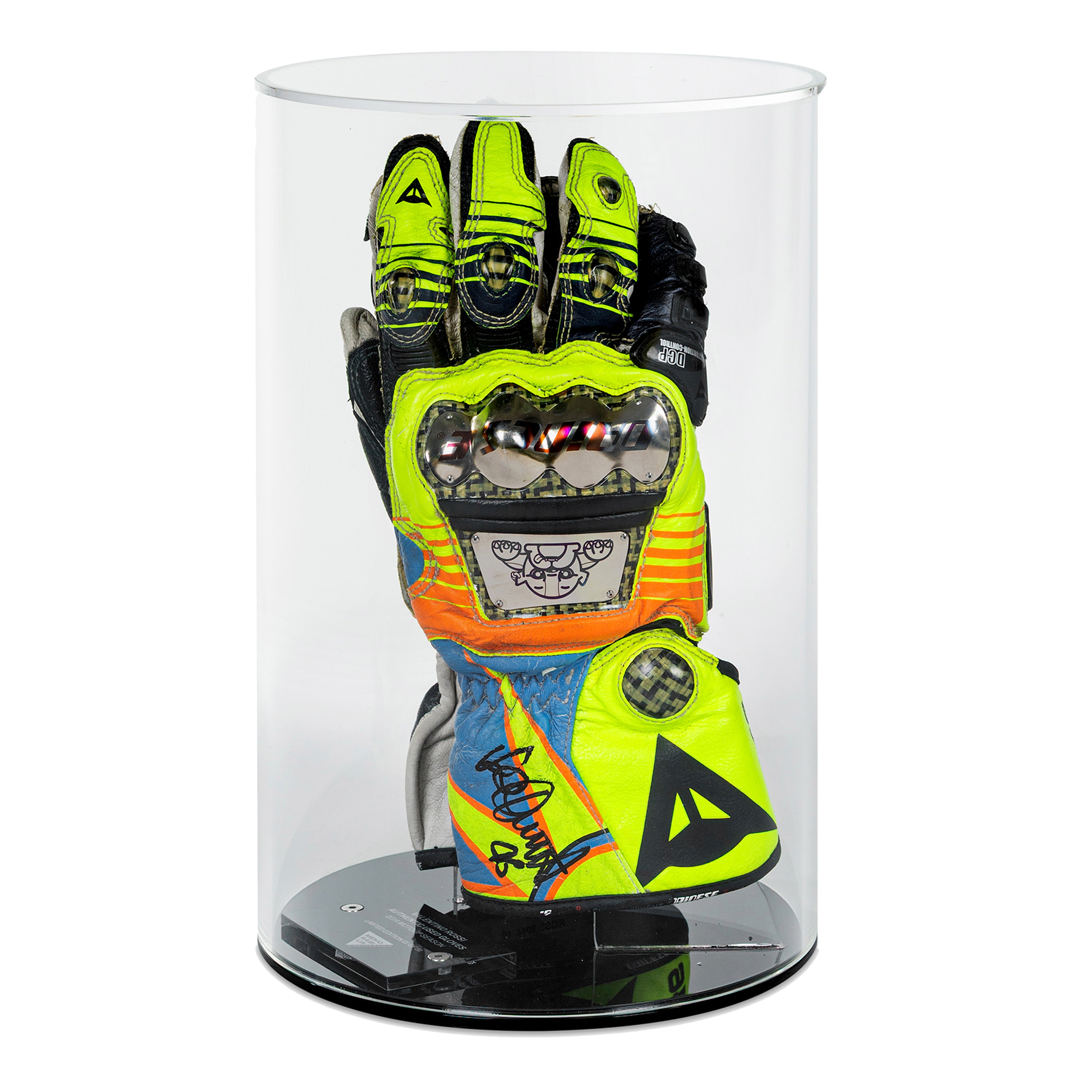 LOT 103 - VALENTINO ROSSI-2014 MOTOGP-MOVISTAR YAMAHA-GLOVES-USED-SIGNED