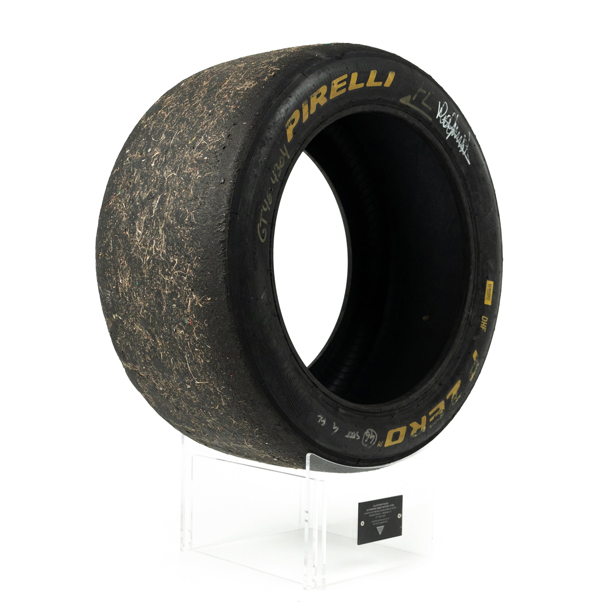 LOT 104 – Valentino Rossi 2024 BMW M4 GT3 Signed Race Winning Fanatec GT World Challenge 1 Pirelli Front Tyre