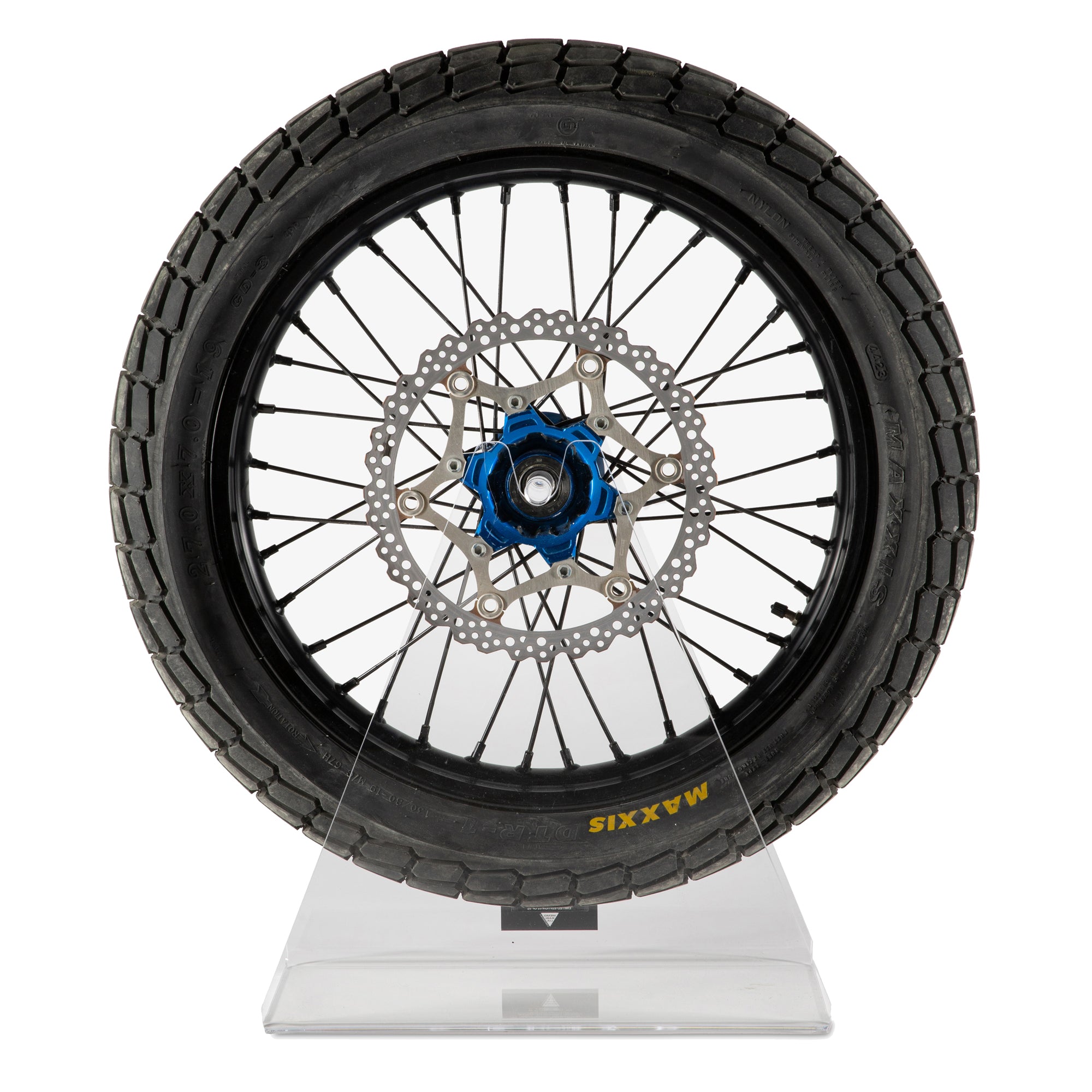 LOT 106 – Valentino Rossi 2025 10th Anniversary 100km Dei Campioni Signed & Used Front Tyre & Wheel