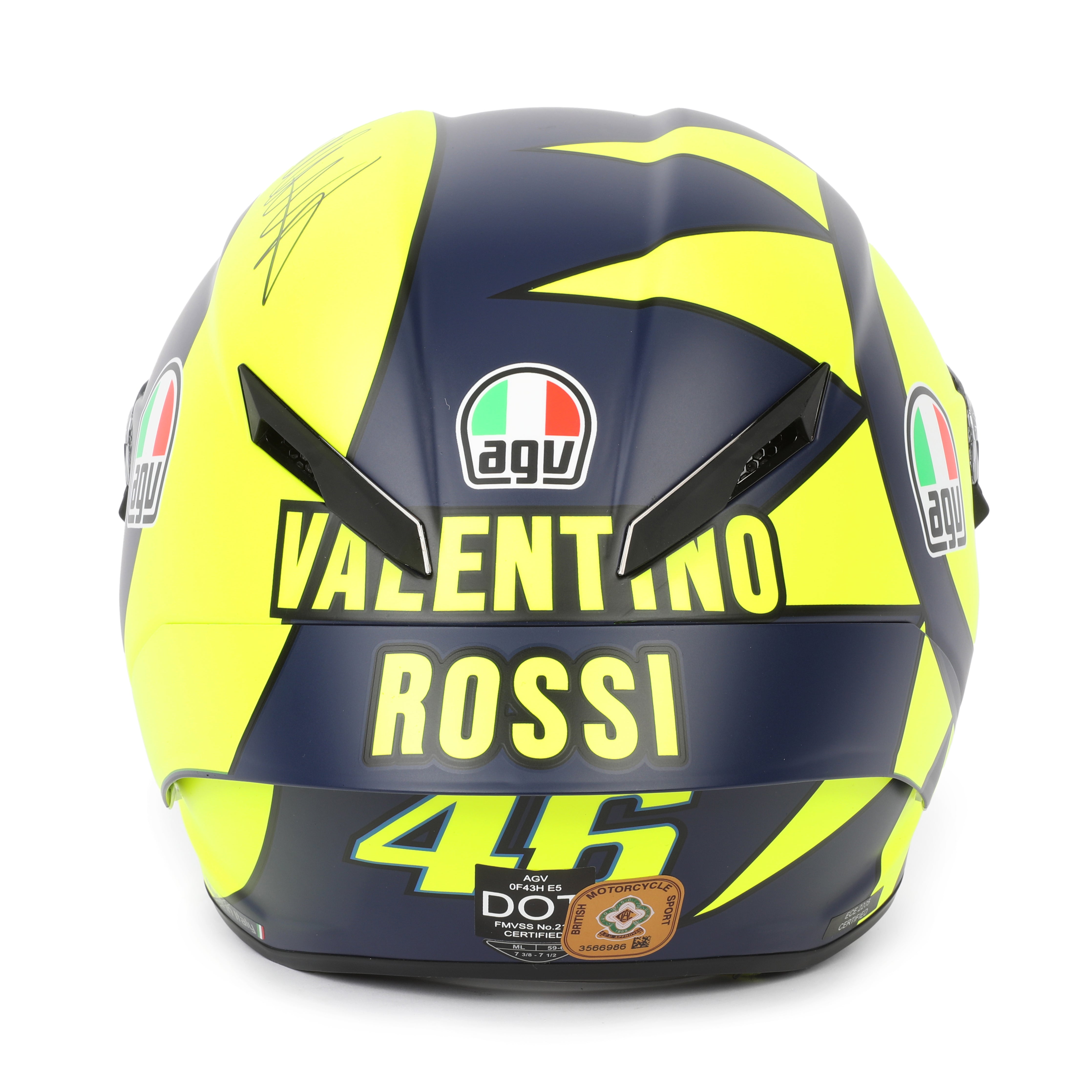 LOT 019 - Valentino Rossi 2019 Signed Replica Soleluna AGV Pista GP Helmet