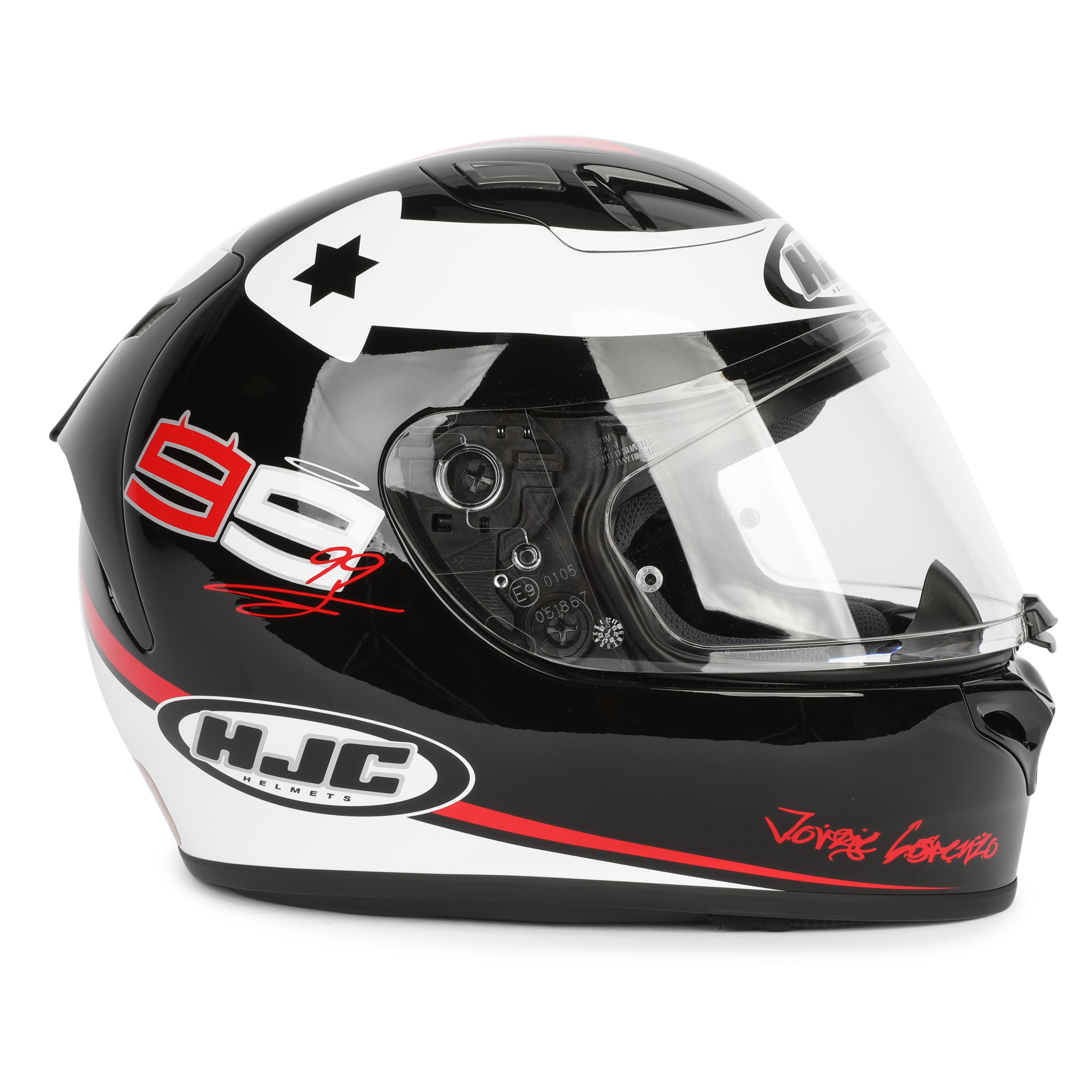 LOT 040 - Jorge Lorenzo #99 Signed HJC CS-R2 JL Spartan MC5 Replica Moto GP Helmet