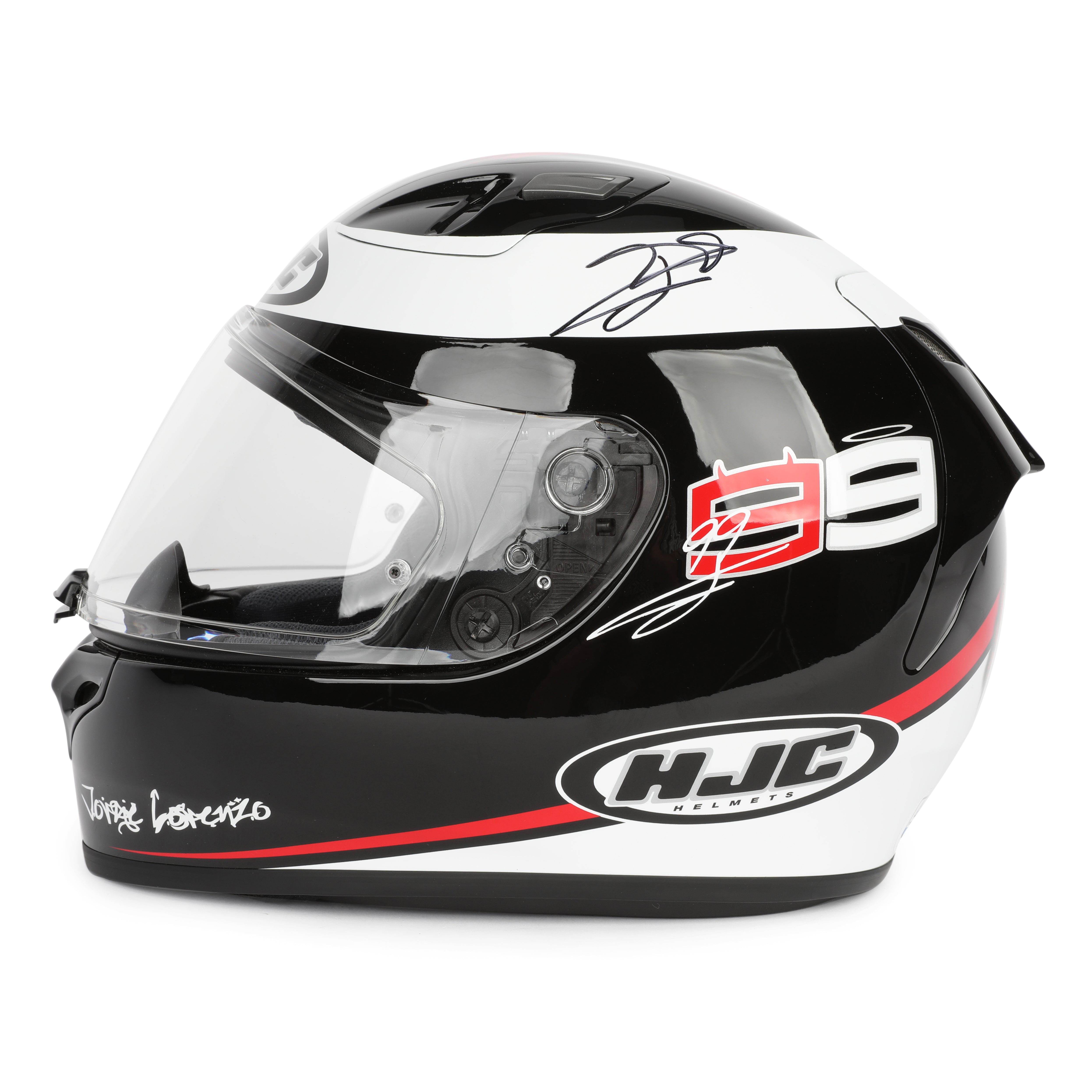 LOT 040 - Jorge Lorenzo #99 Signed HJC CS-R2 JL Spartan MC5 Replica Moto GP Helmet