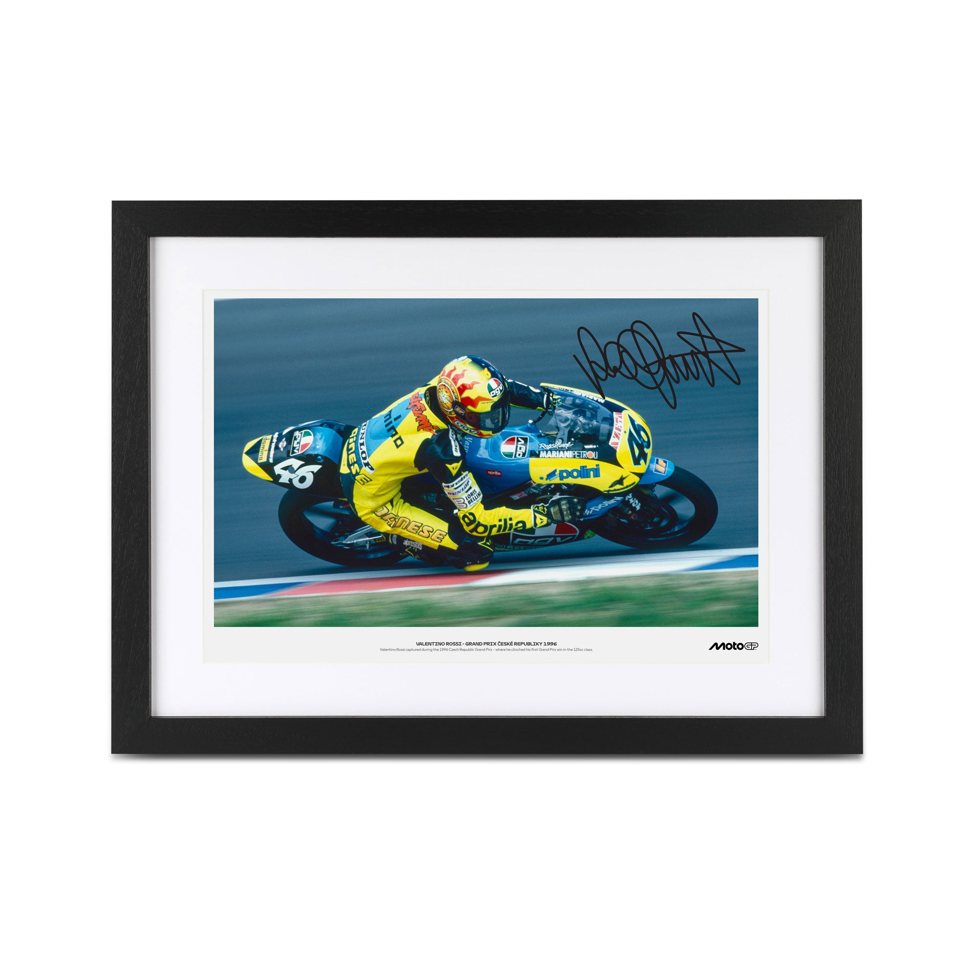 Valentino Rossi 1996 'First Win' Signed Print - Czechia GP