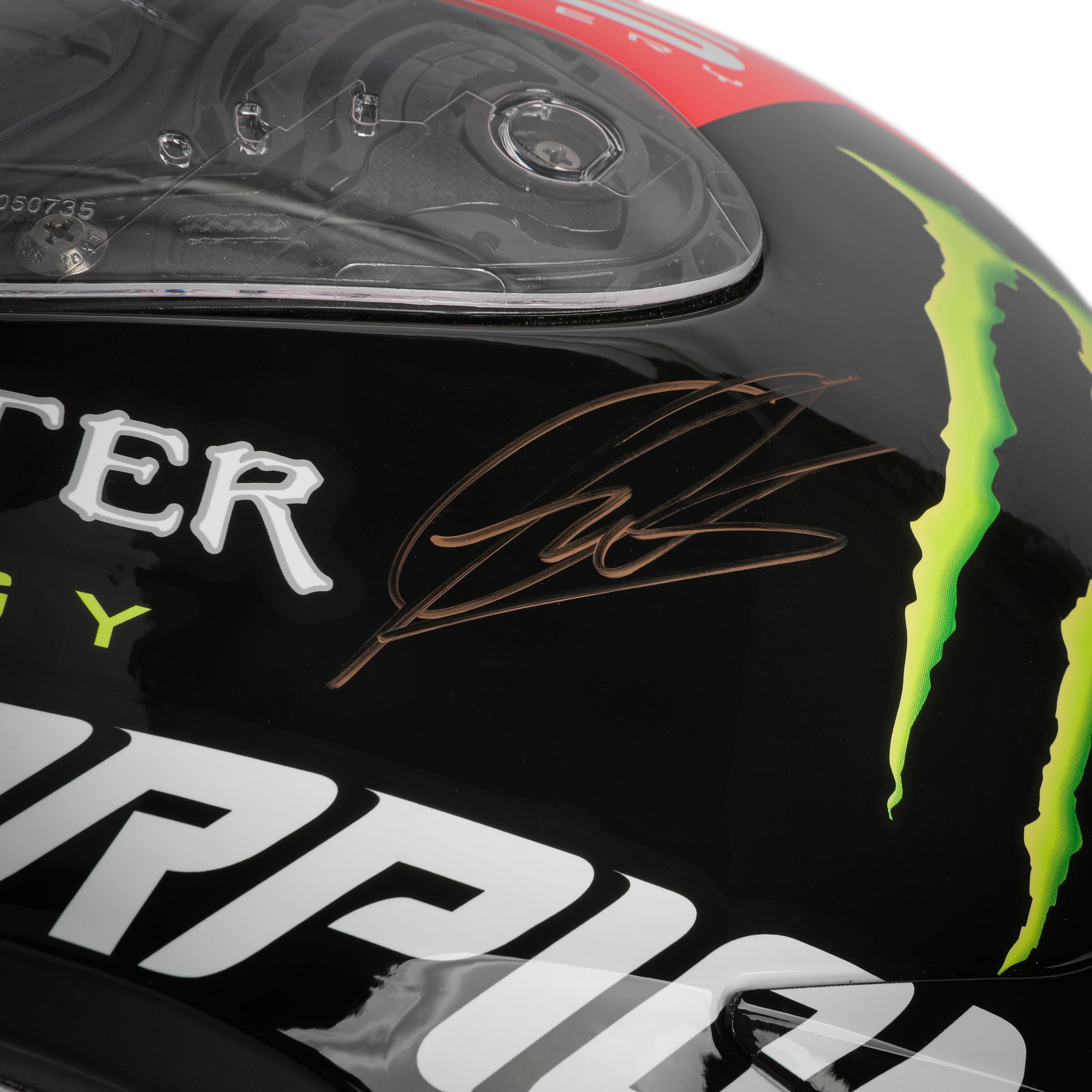 LOT 041 - Fabio Quartararo Signed Scorpion Exo-r1 Air Fabio Monster Signed Helmet