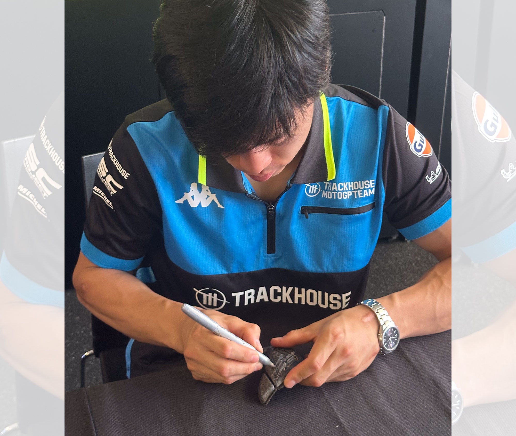 Ai Ogura Signed Used Elbow Sliders – 2025 MotoGP™ Season