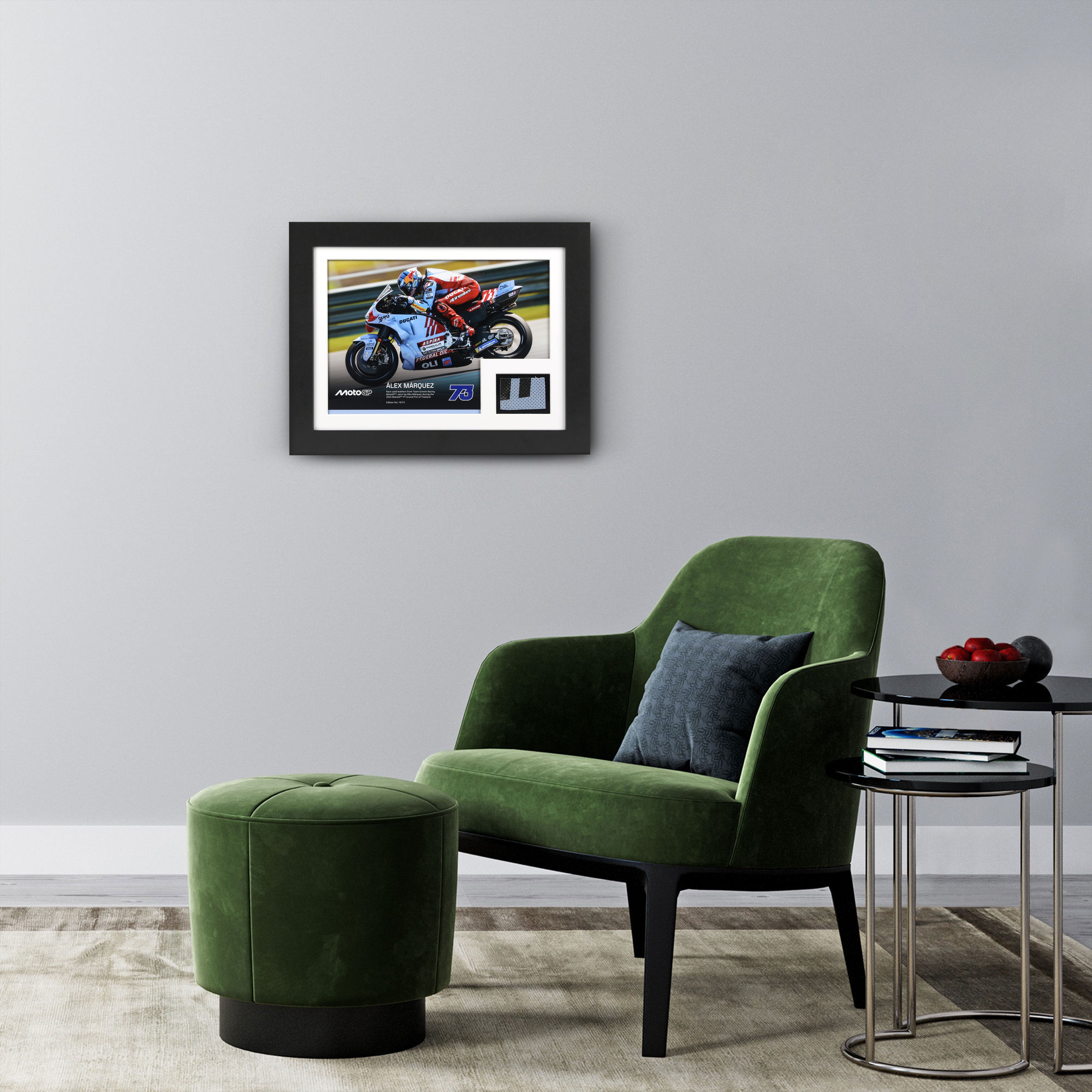 Alex Marquez MotoGP™ Used Leathers & Photo - Thai GP - Limited Edition of 73