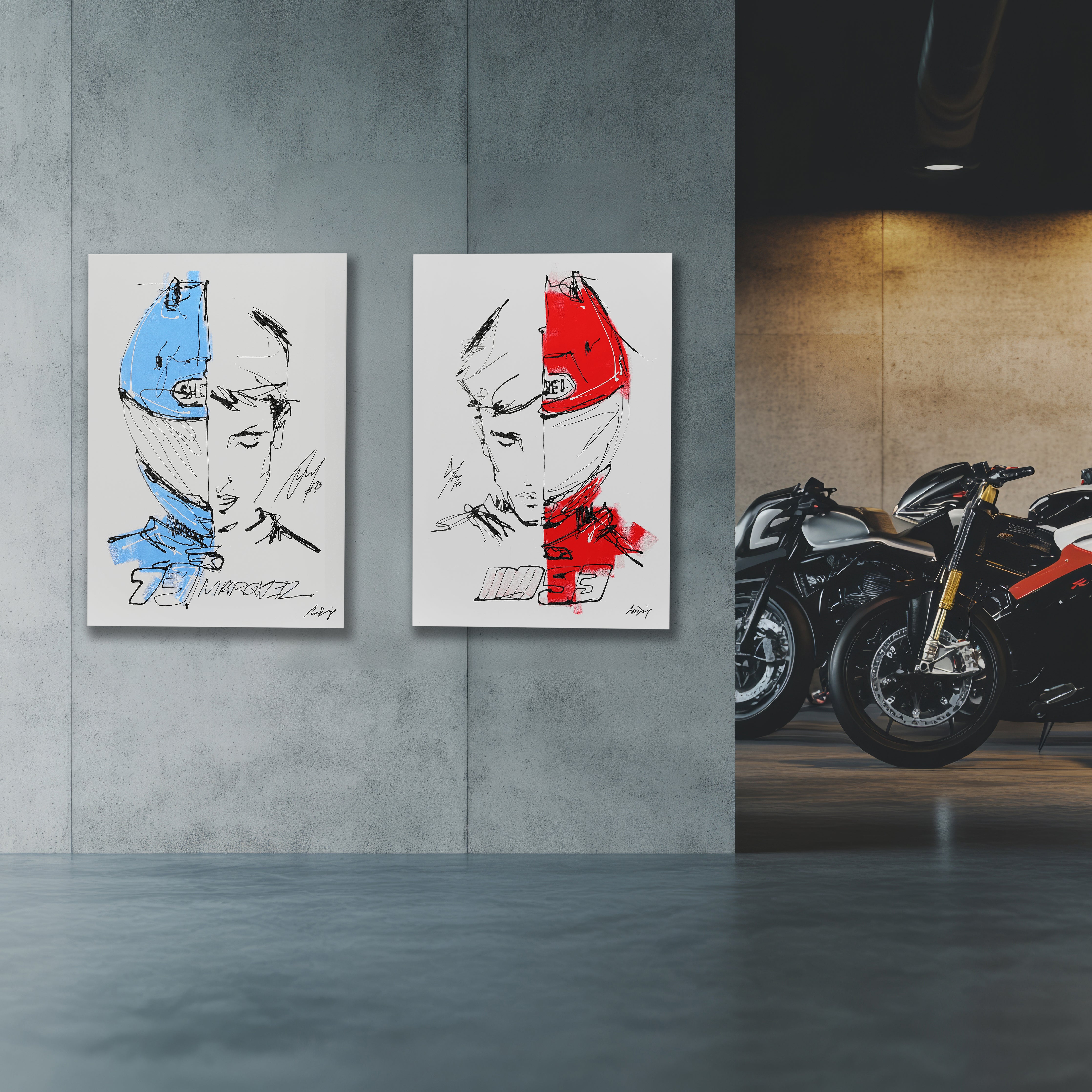 LOT 013 - Alex Marquez x MRDRIP Signed Original Artwork