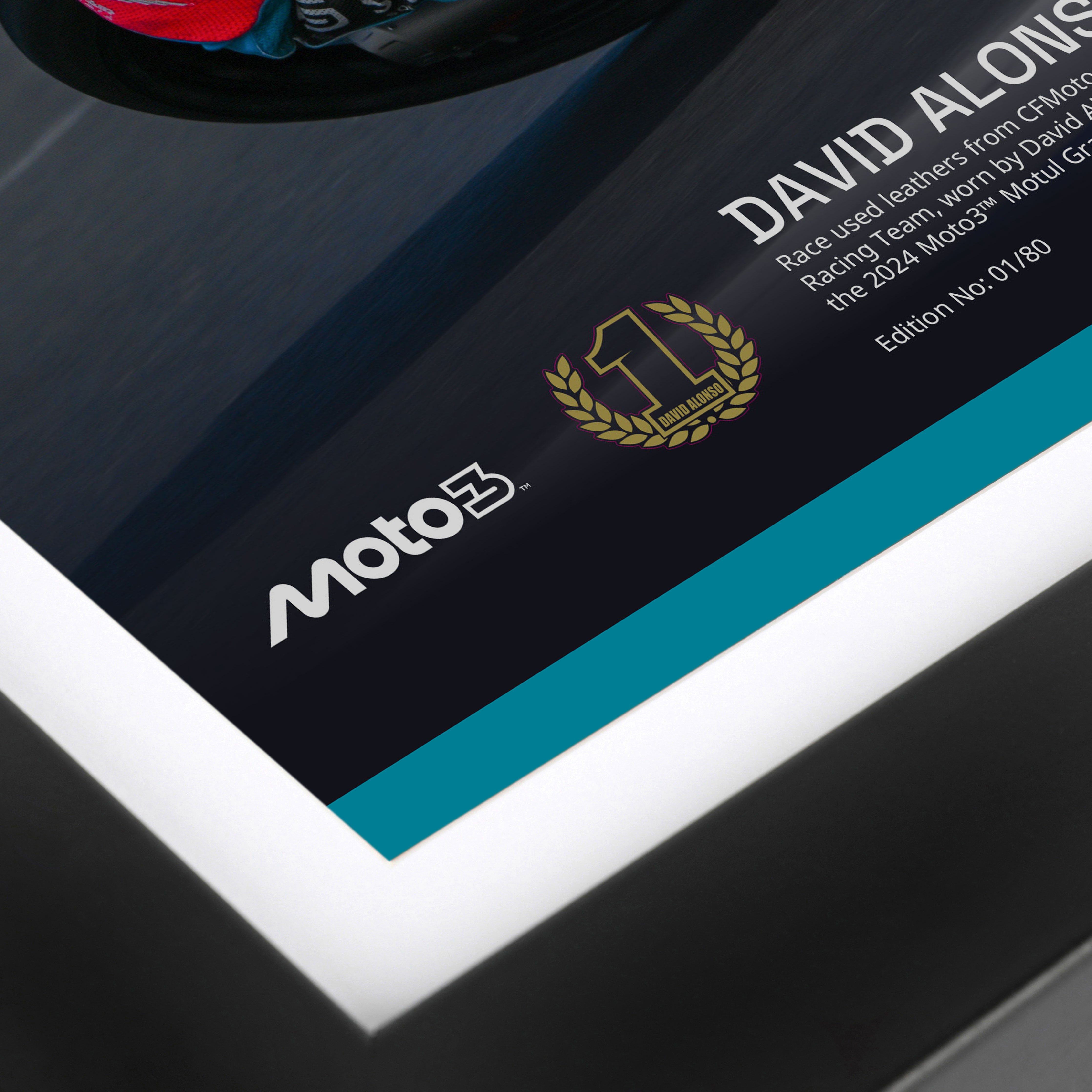 David Alonso Moto3™ Used Leather and Photo - Japanese GP 2024 - Only 80 Available