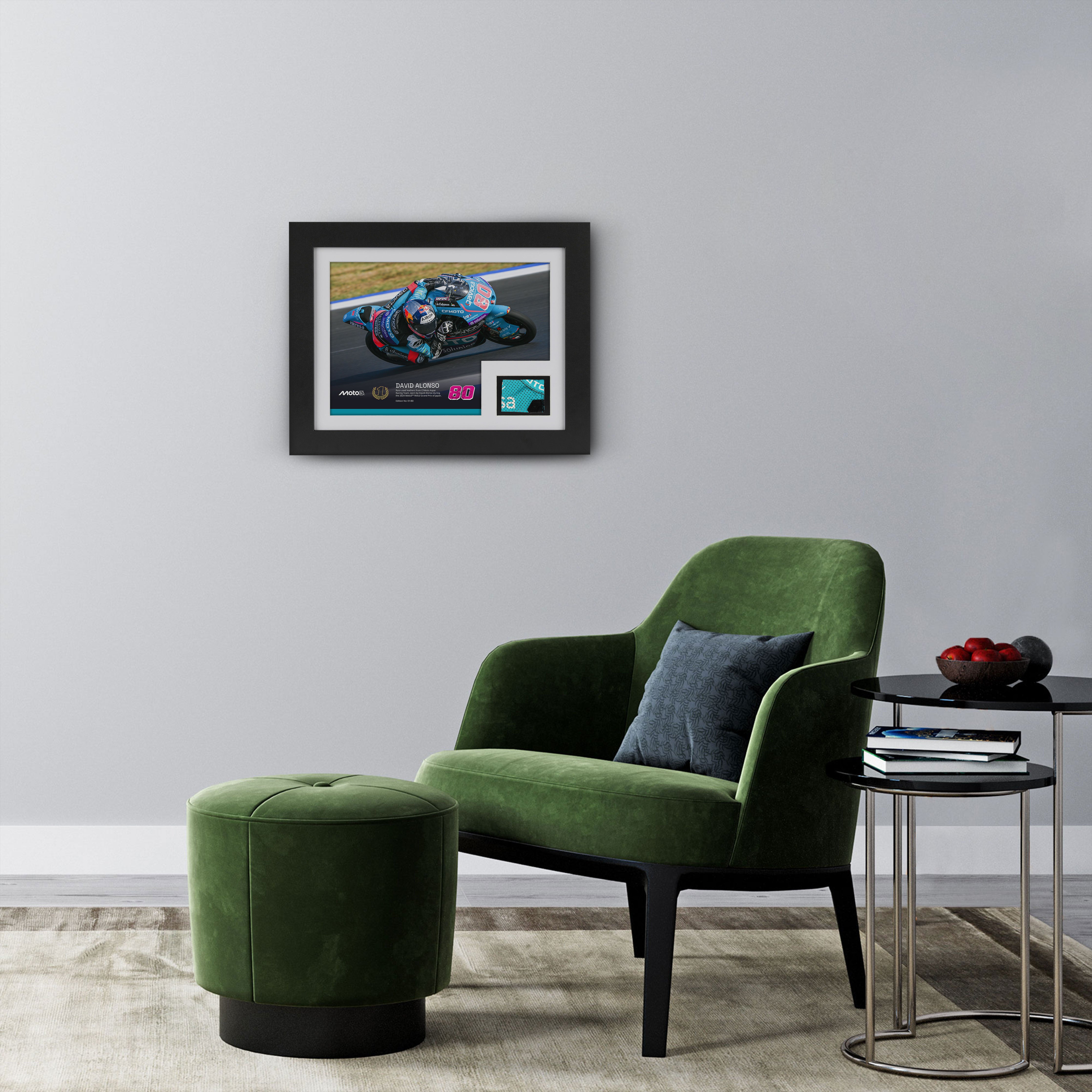 David Alonso Moto3™ Used Leather and Photo - Japanese GP 2024 - Only 80 Available