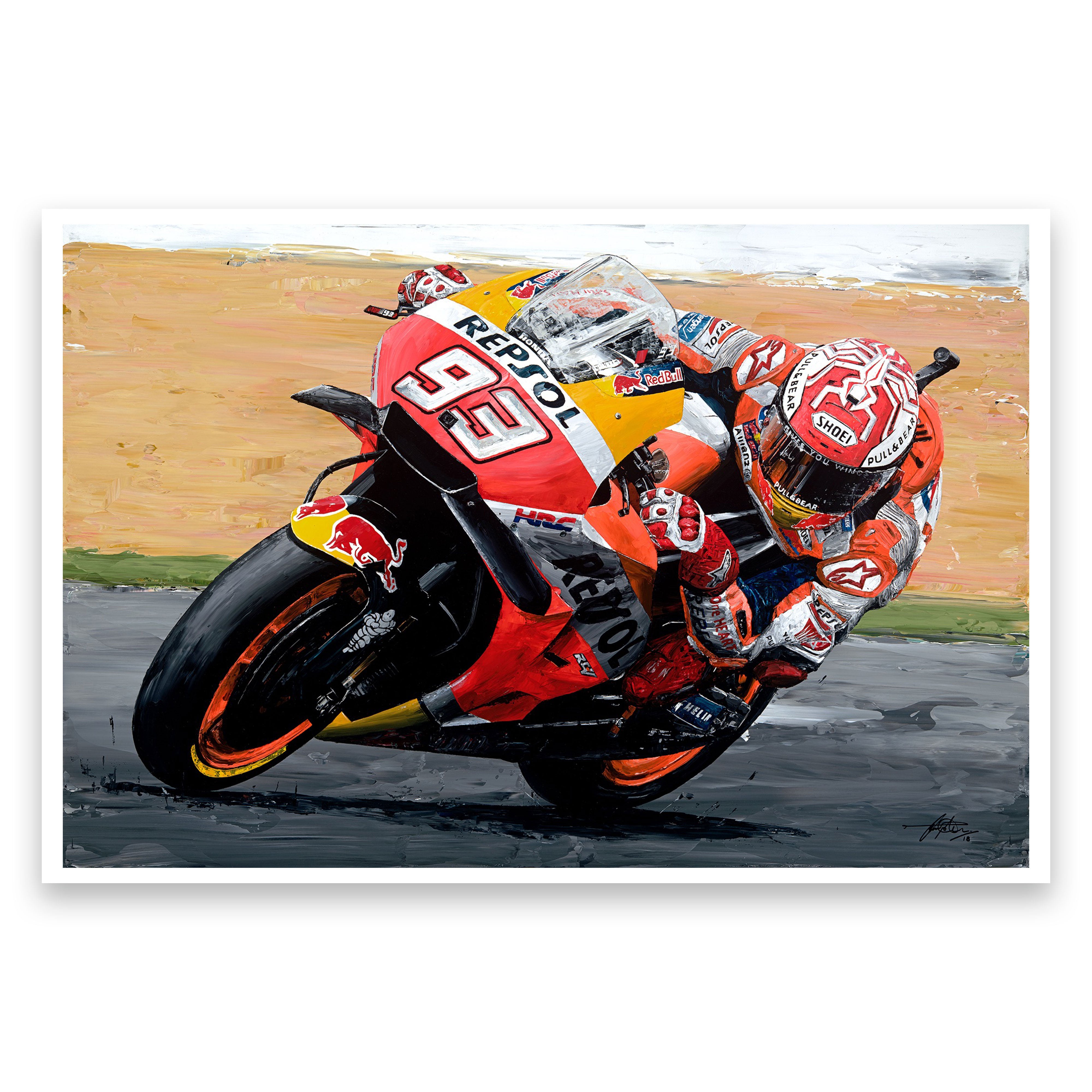 David Johnson - Marc Marquez 2018 Champion - 61cm x 86cm Rolled Giclee Print