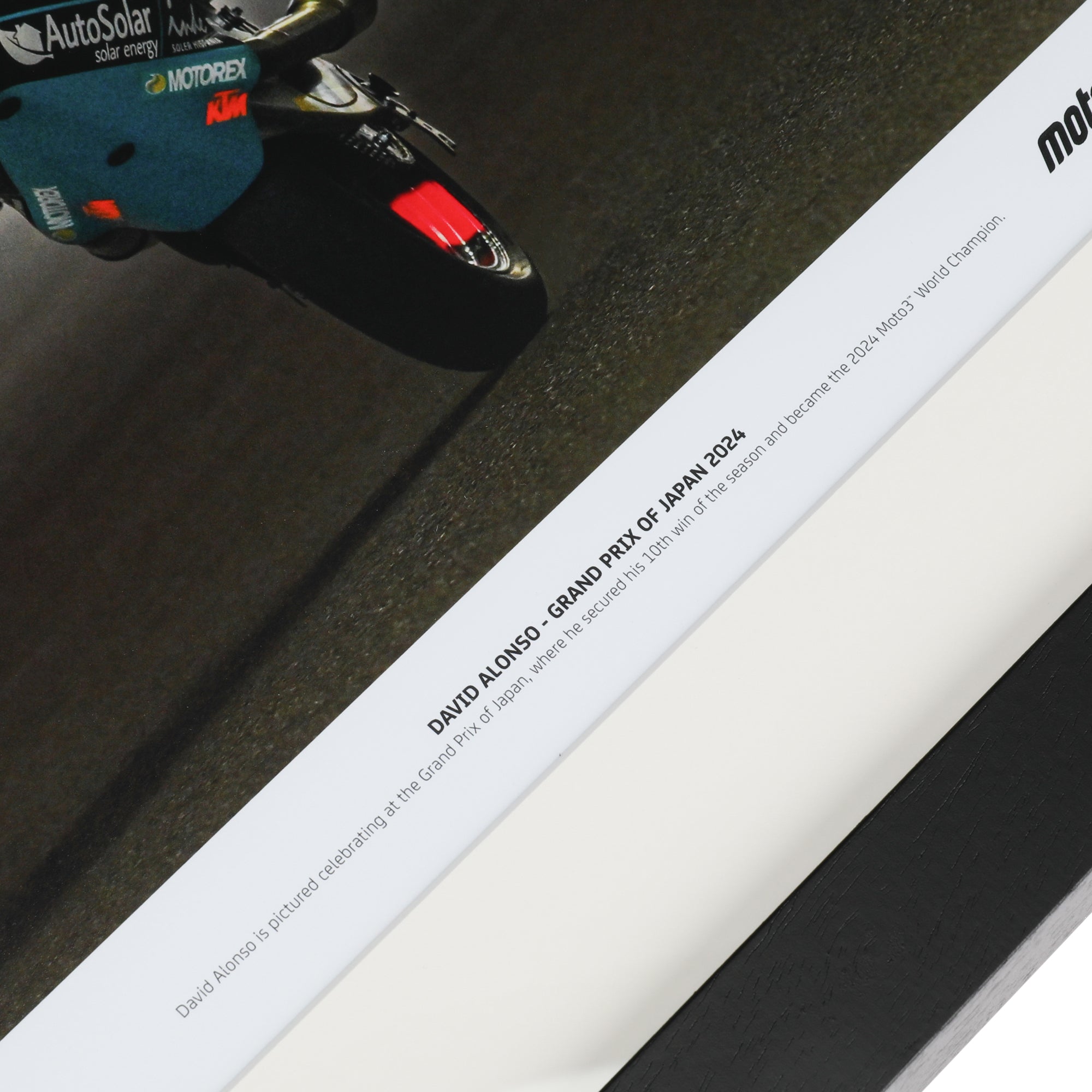 David Alonso Signed Photo - 2024 Moto3 World Champion - Limited Edition - Only 80 Available