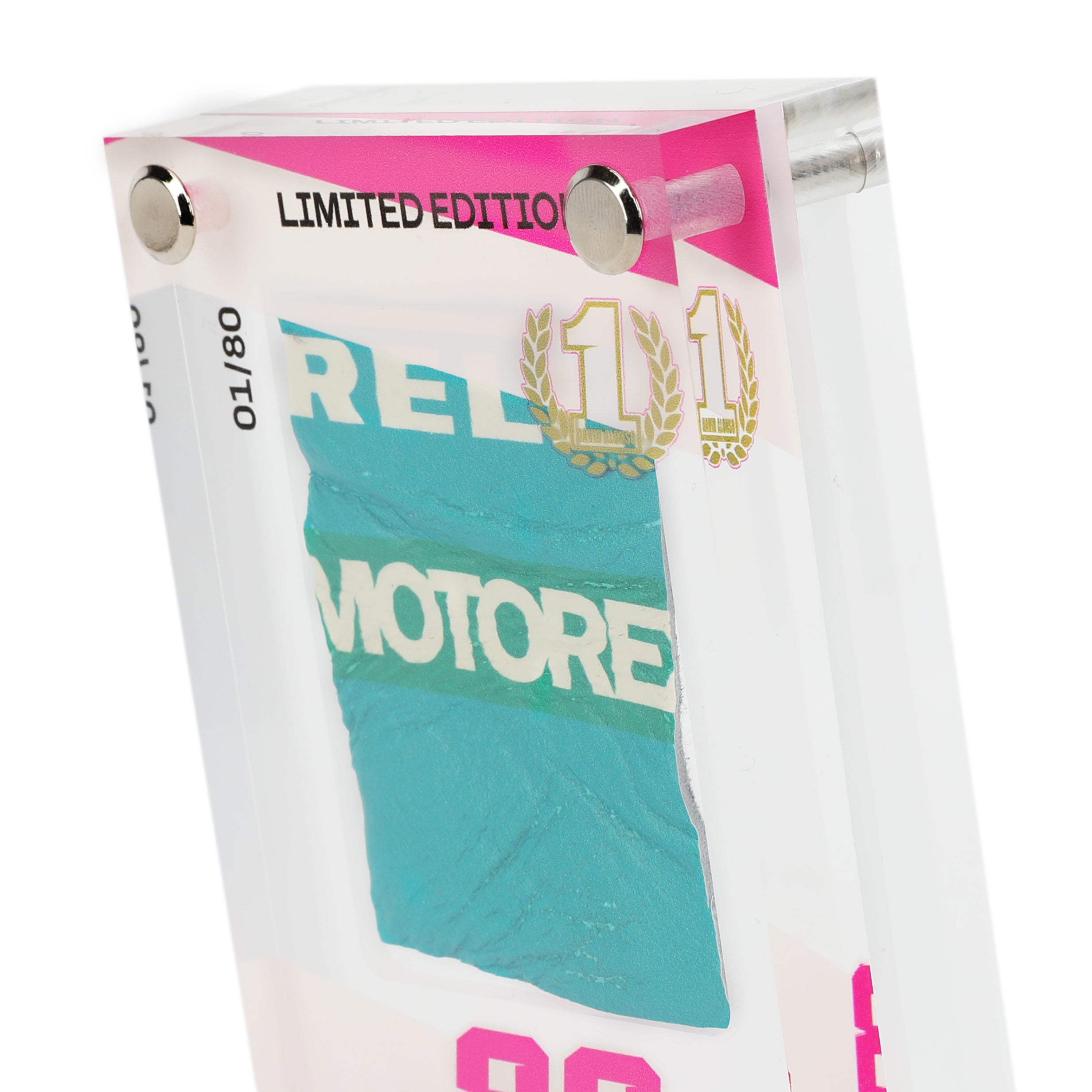David Alonso Moto3™ Used Leathers in Acrylic - Japanese GP 2024