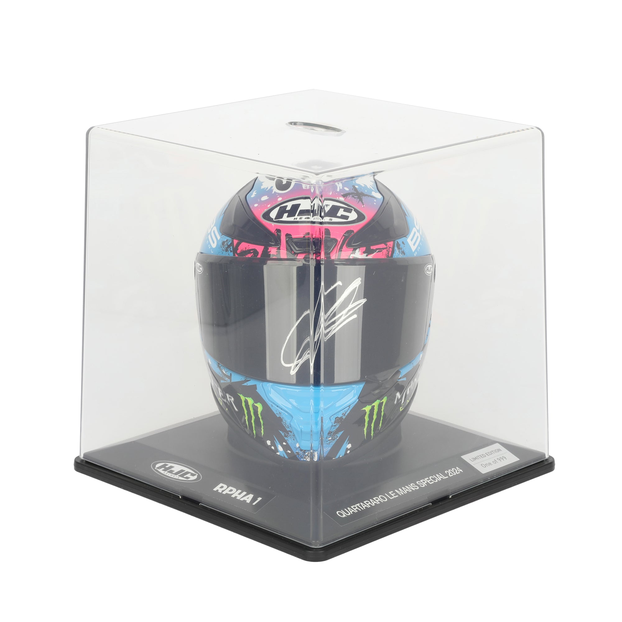LOT 128 - Fabio Quartararo Signed Limited Edition Mini Helmet - Le Mans - 2024