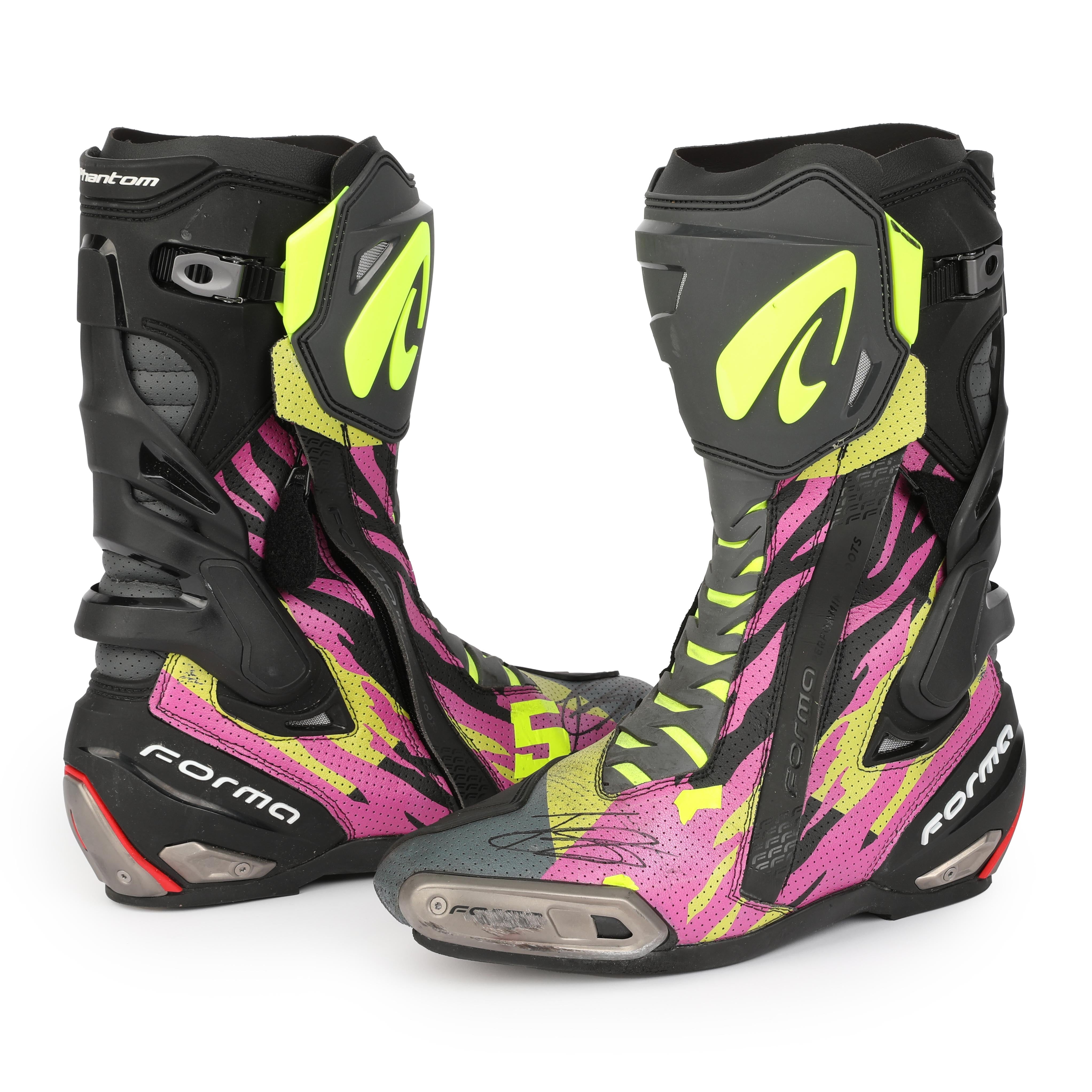 Botas usadas de carrera firmadas por Fermín Aldeguer – GP de España 2024