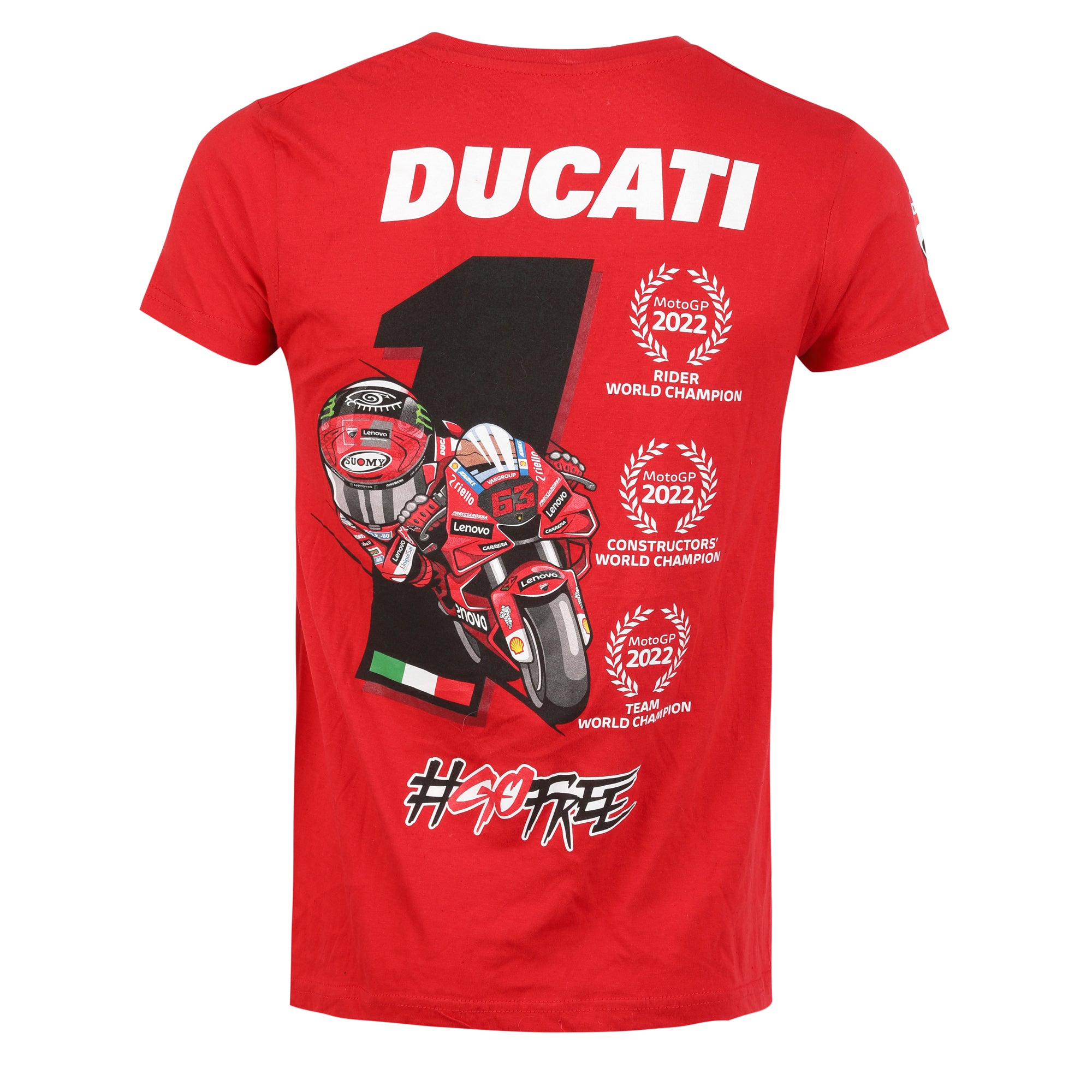 Francesco Bagnaia 2022  Ducati MotoGP Team World Championship Signed T-shirt