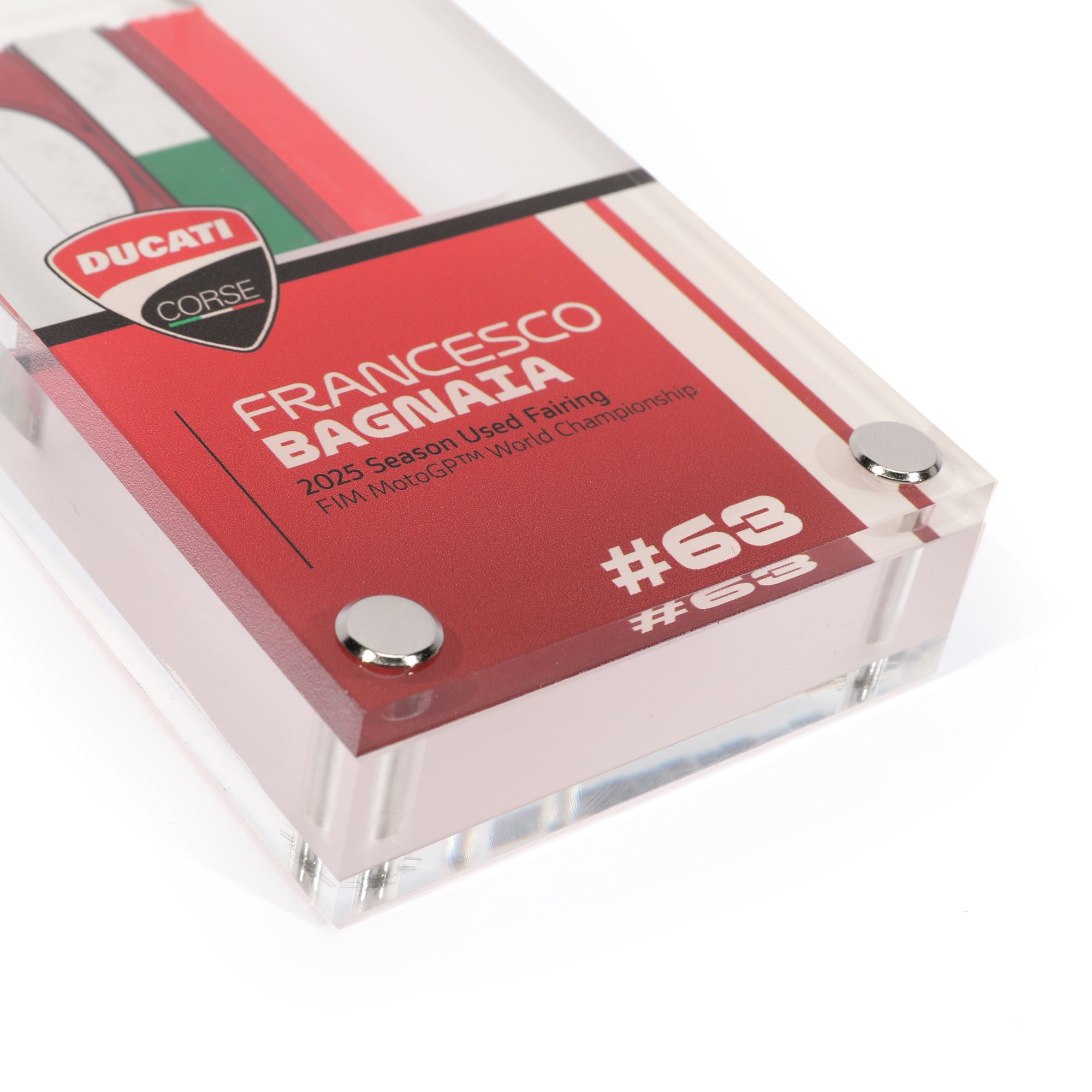 Limited Edition Francesco Bagnaia 2025 Ducati Vertical Acrylic Fairing Display