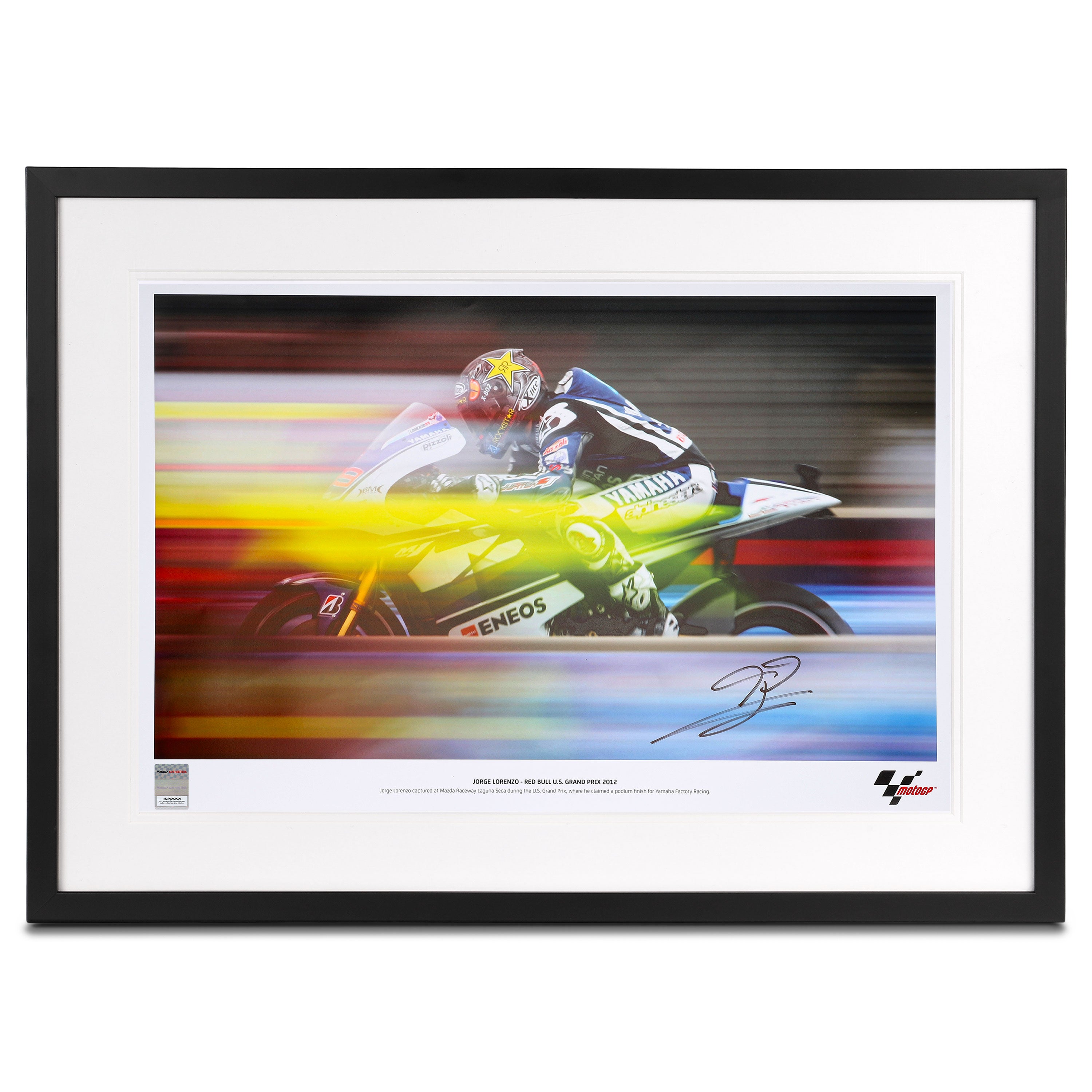 Jorge Lorenzo Signed 2012 United States Grand Prix 'Motion' Photo - Mirco Lazzari