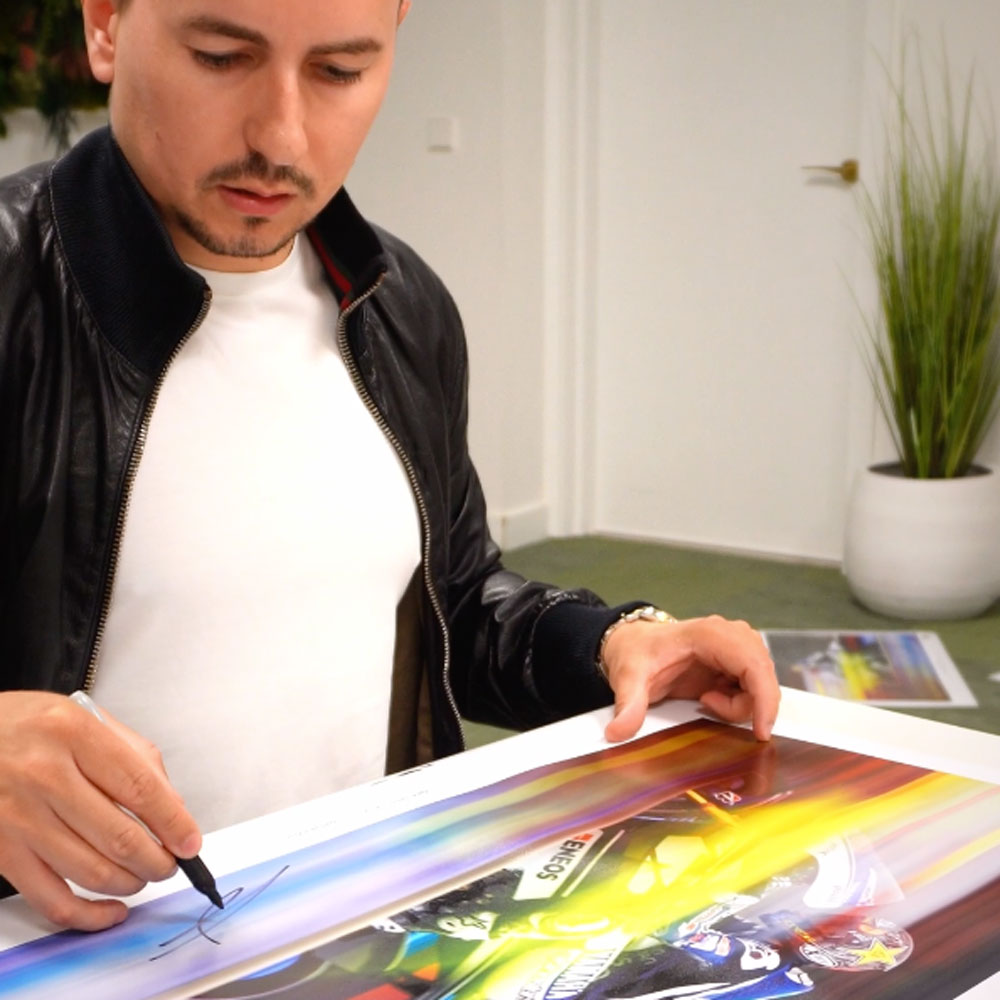 Jorge Lorenzo Signed 2012 United States Grand Prix 'Motion' Photo - Mirco Lazzari