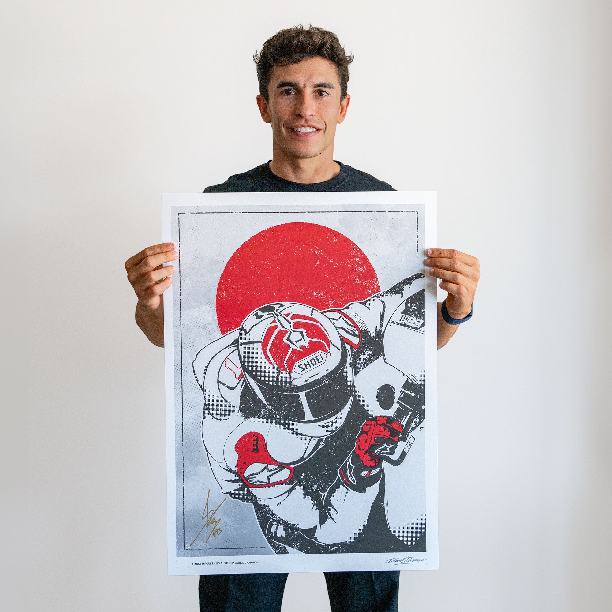 Impresión de título de edición limitada firmada por Marc Márquez de 2013 - MM93 x Dave Designs