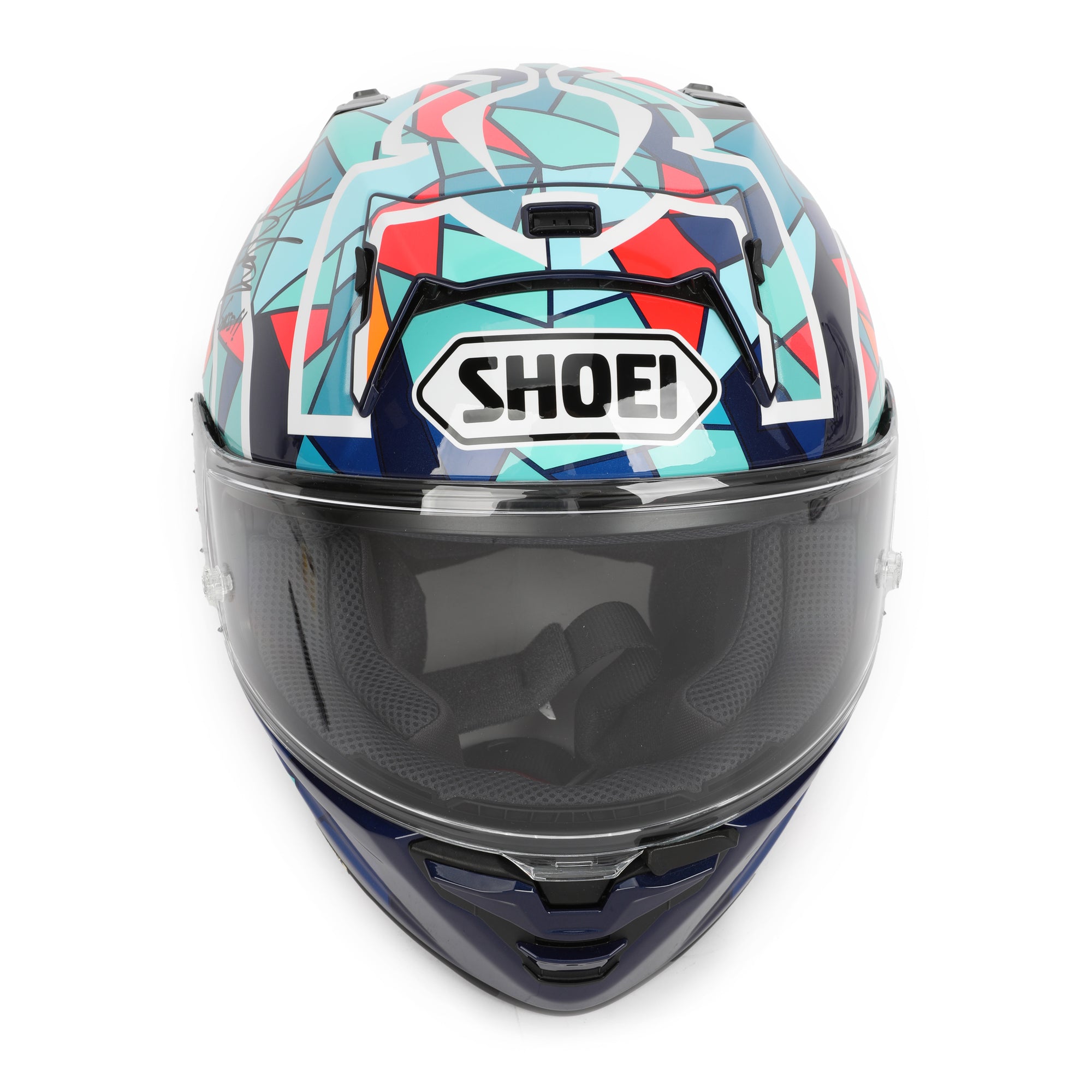 LOT 109 - Marc Marquez Signed Full-Size Replica Shoei X-SPR Pro Helmet - Multi-Coloured Barcelona - 2023