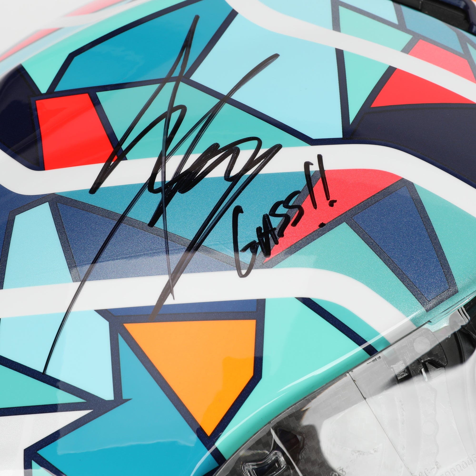 LOT 109 - Marc Marquez Signed Full-Size Replica Shoei X-SPR Pro Helmet - Multi-Coloured Barcelona - 2023