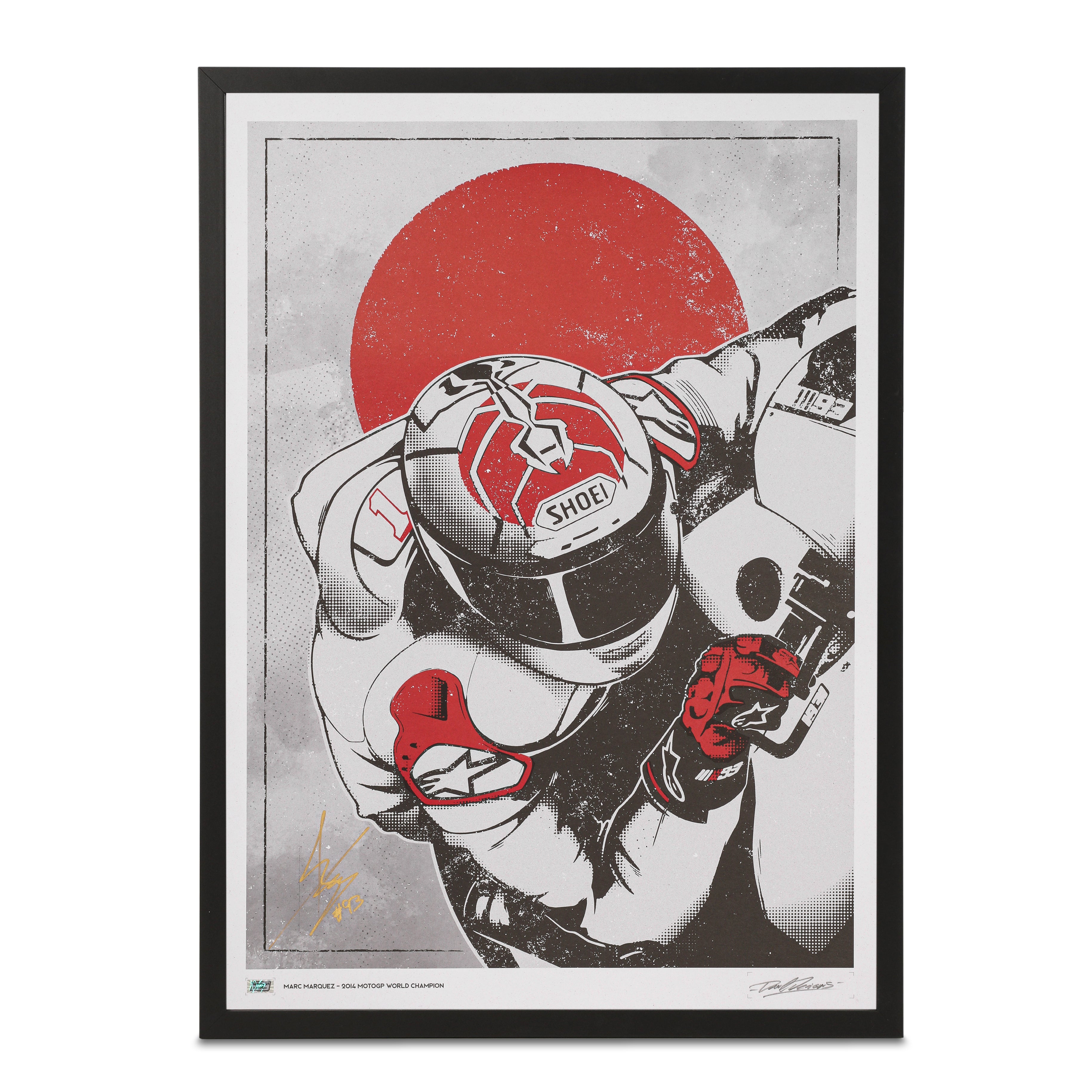 Impresión de título de edición limitada firmada por Marc Márquez de 2013 - MM93 x Dave Designs
