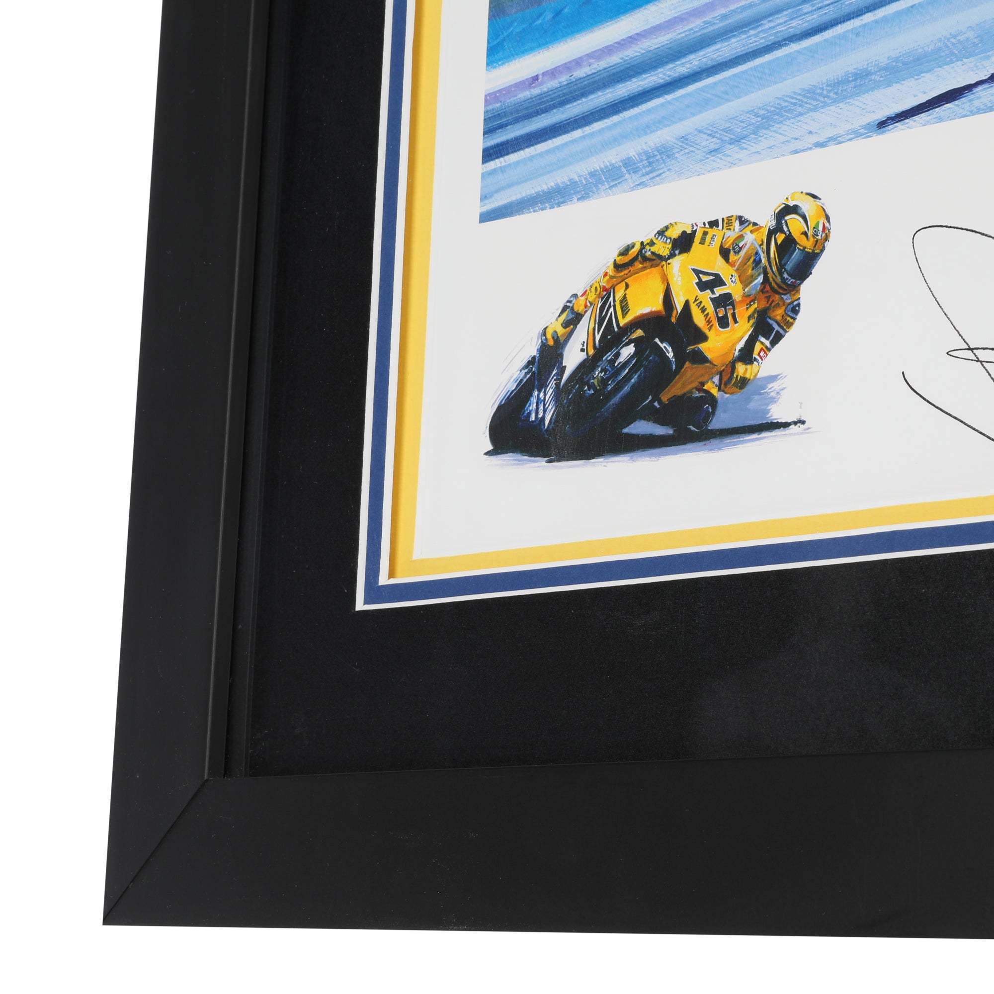 LOT 134 - Valentino Rossi Signed Nicholas Watts Artwork - Natural Born Winner