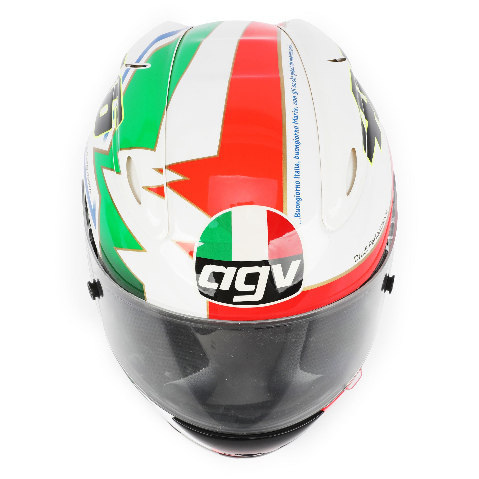 LOT 123 - Valentino Rossi Signed Full-Size Replica AGV XR2 Helmet - Mugello Icons - 2002