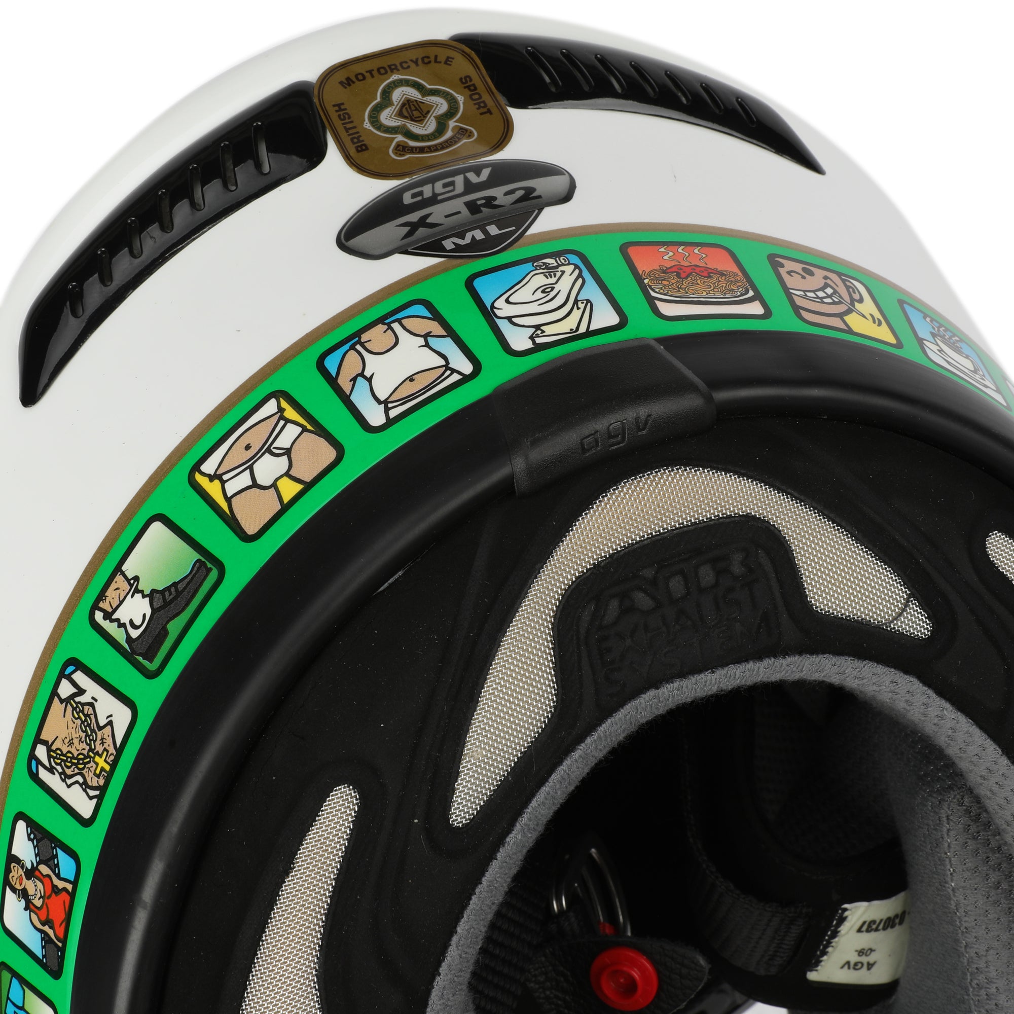 LOT 123 - Valentino Rossi Signed Full-Size Replica AGV XR2 Helmet - Mugello Icons - 2002