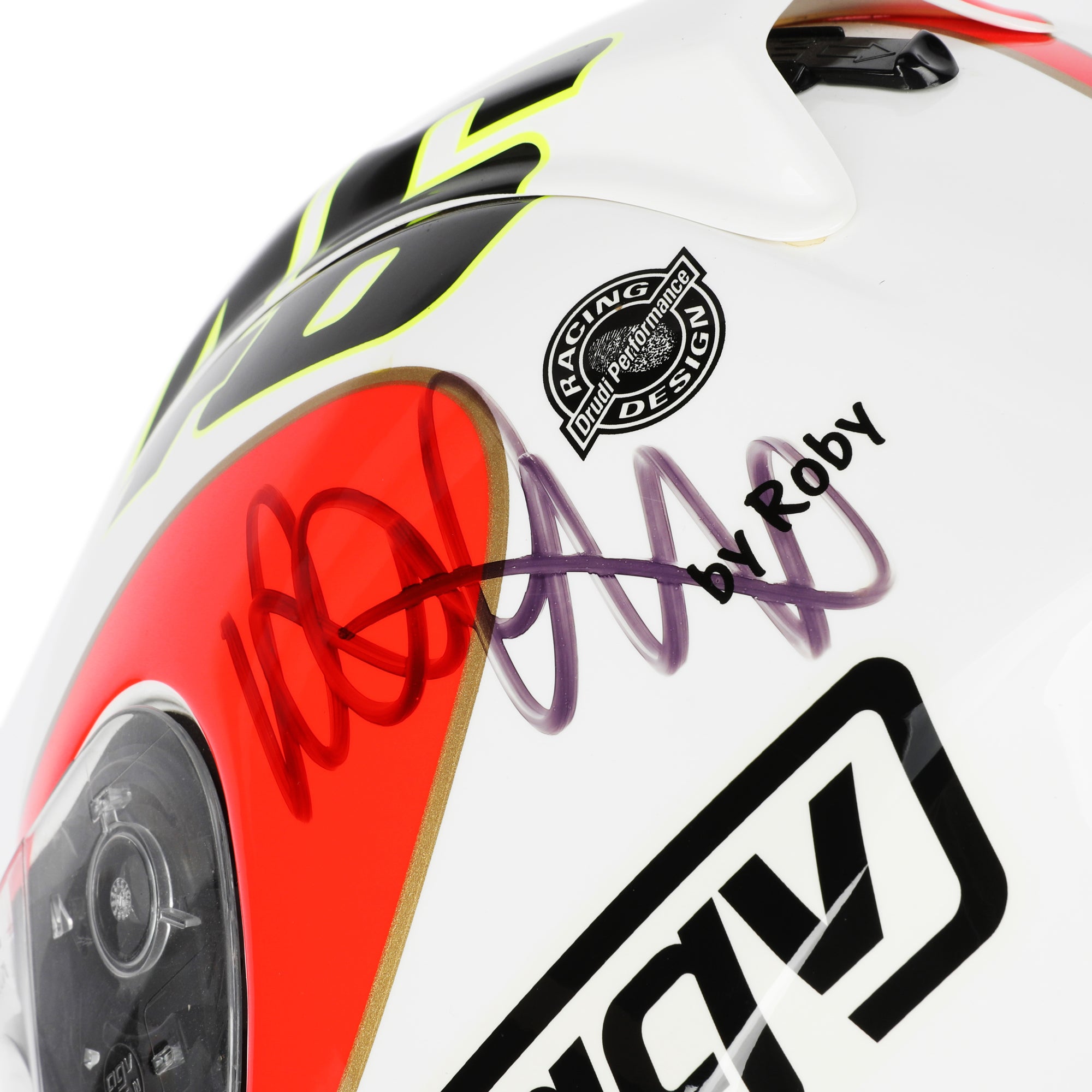 LOT 123 - Valentino Rossi Signed Full-Size Replica AGV XR2 Helmet - Mugello Icons - 2002