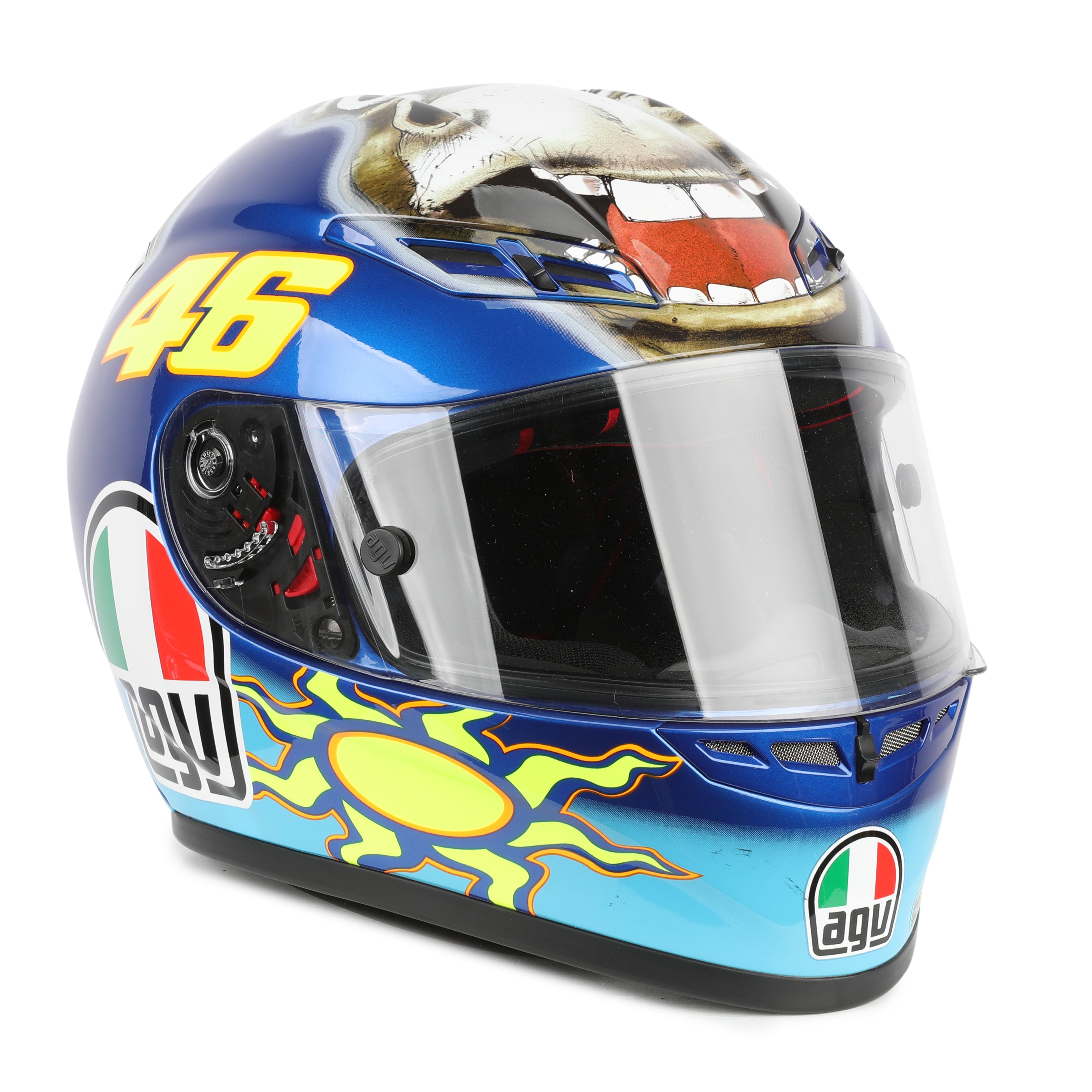 LOT 123 - Valentino Rossi Signed Full-Size Replica AGV GP Tech Helmet - Donkey - 2009