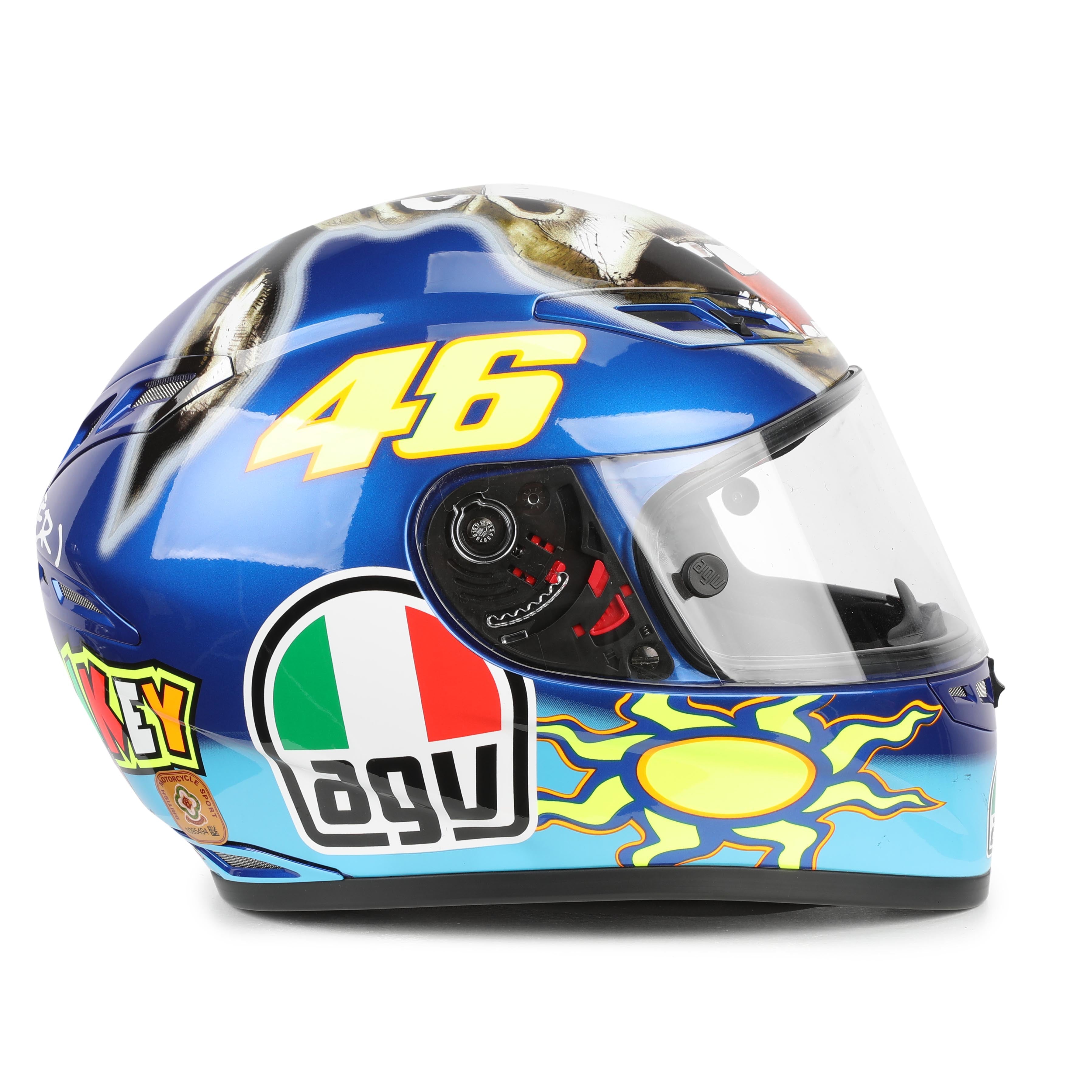 LOT 123 - Valentino Rossi Signed Full-Size Replica AGV GP Tech Helmet - Donkey - 2009