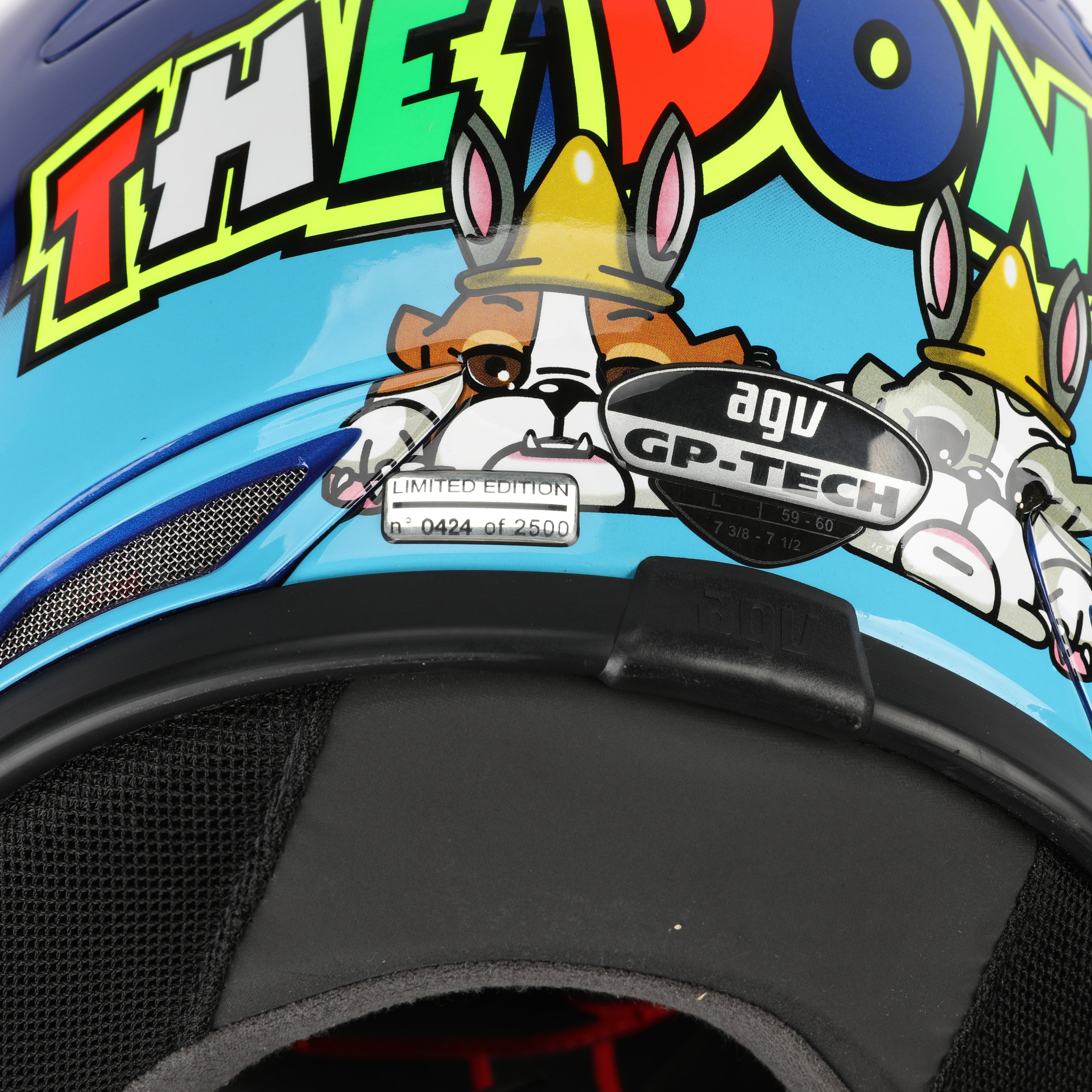 LOT 123 - Valentino Rossi Signed Full-Size Replica AGV GP Tech Helmet - Donkey - 2009