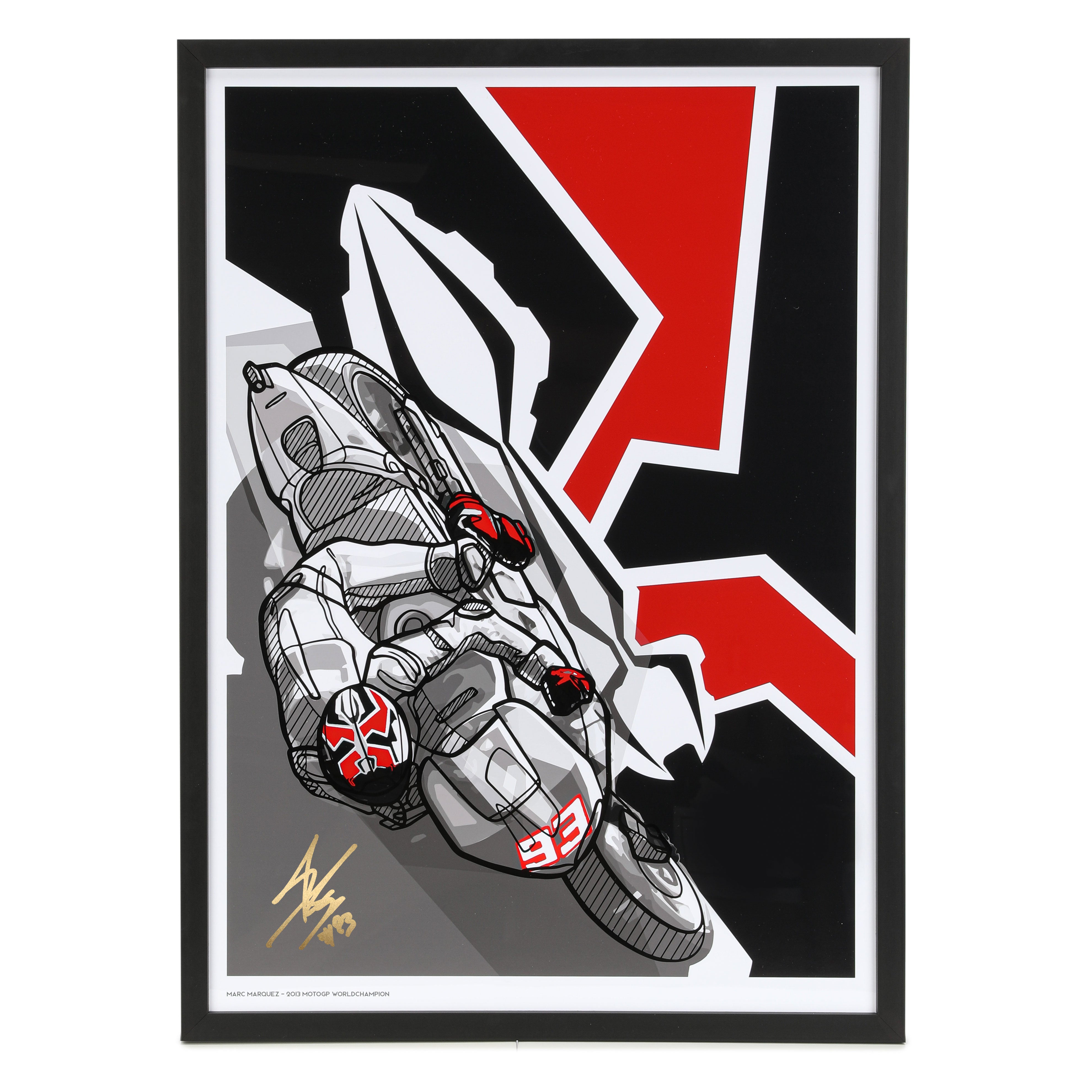 Marc Marquez Signed Limited Edition 2013 Title Print - MM93 x Dave Designs