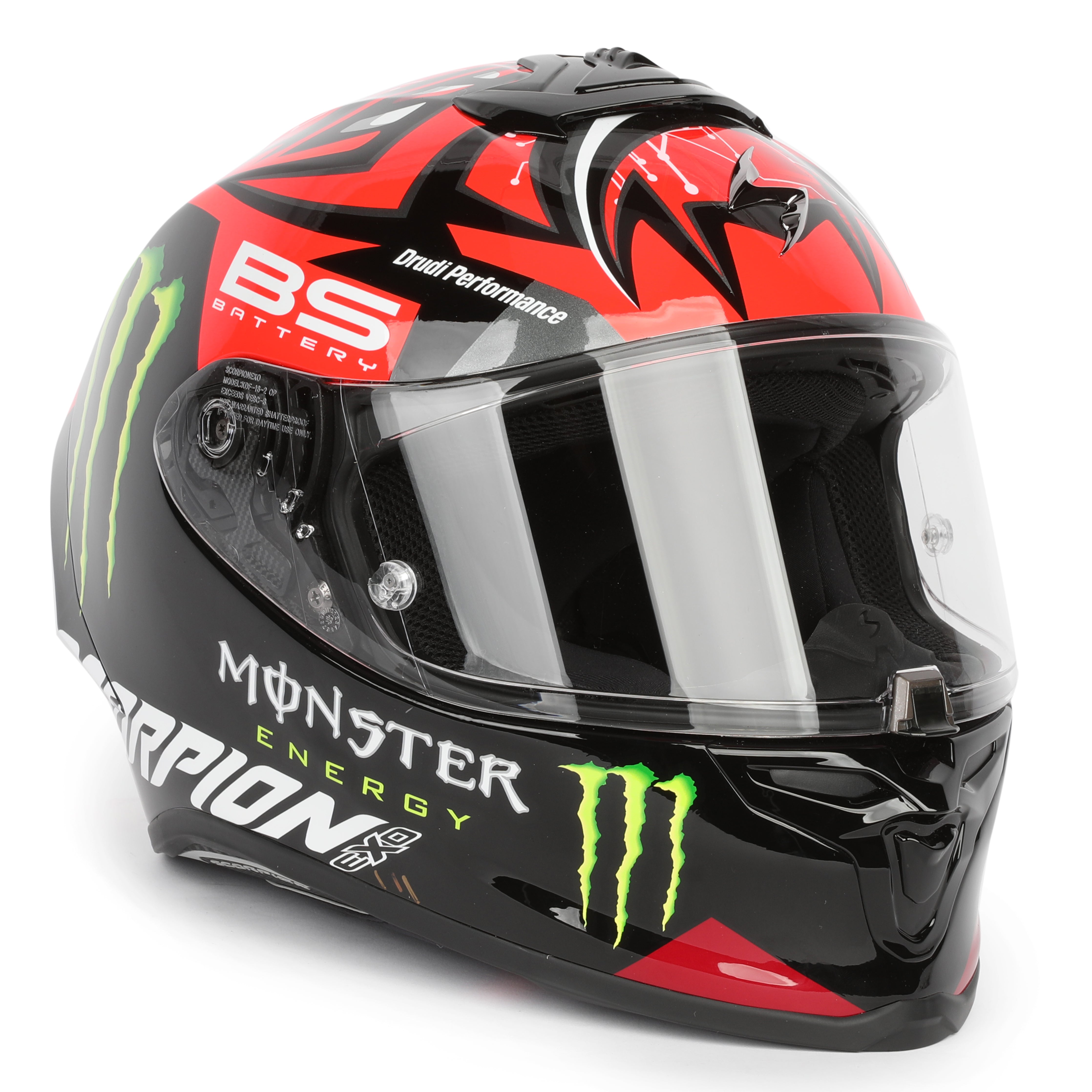 LOT 041 - Fabio Quartararo Signed Scorpion Exo-r1 Air Fabio Monster Signed Helmet