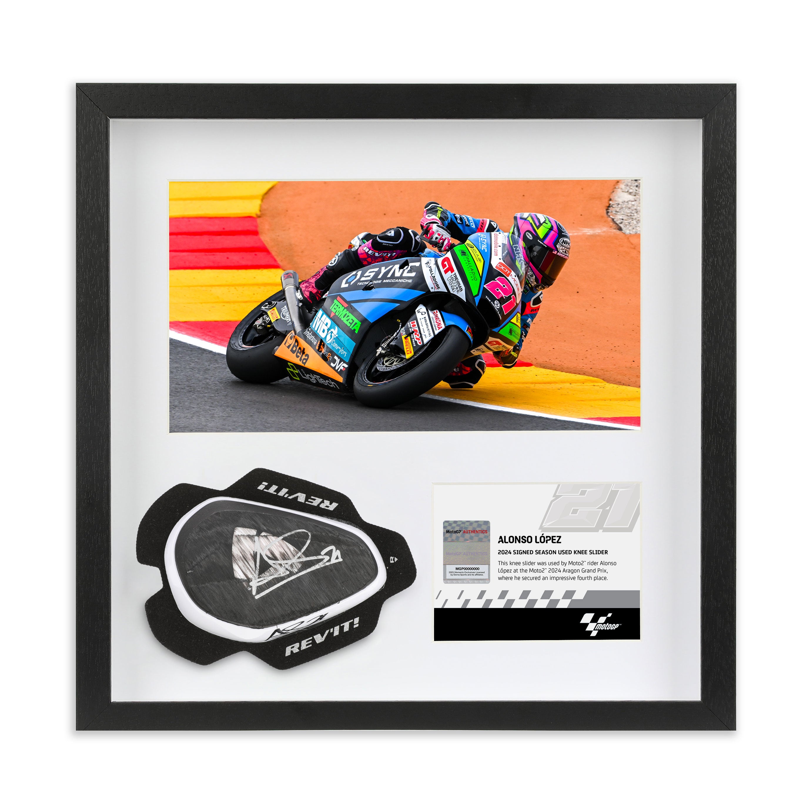 Alonso Lopez 2024 Signed Knee Slider – Aragon Grand Prix