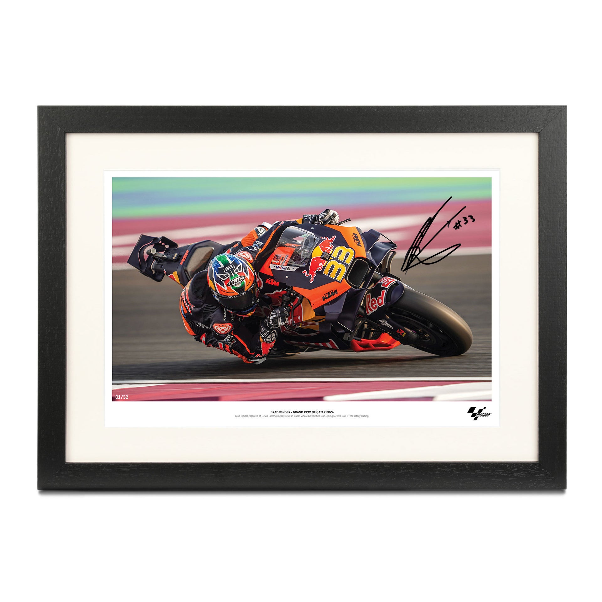 Limited Edition Brad Binder 2024 Signed Photo – Qatar Grand Prix