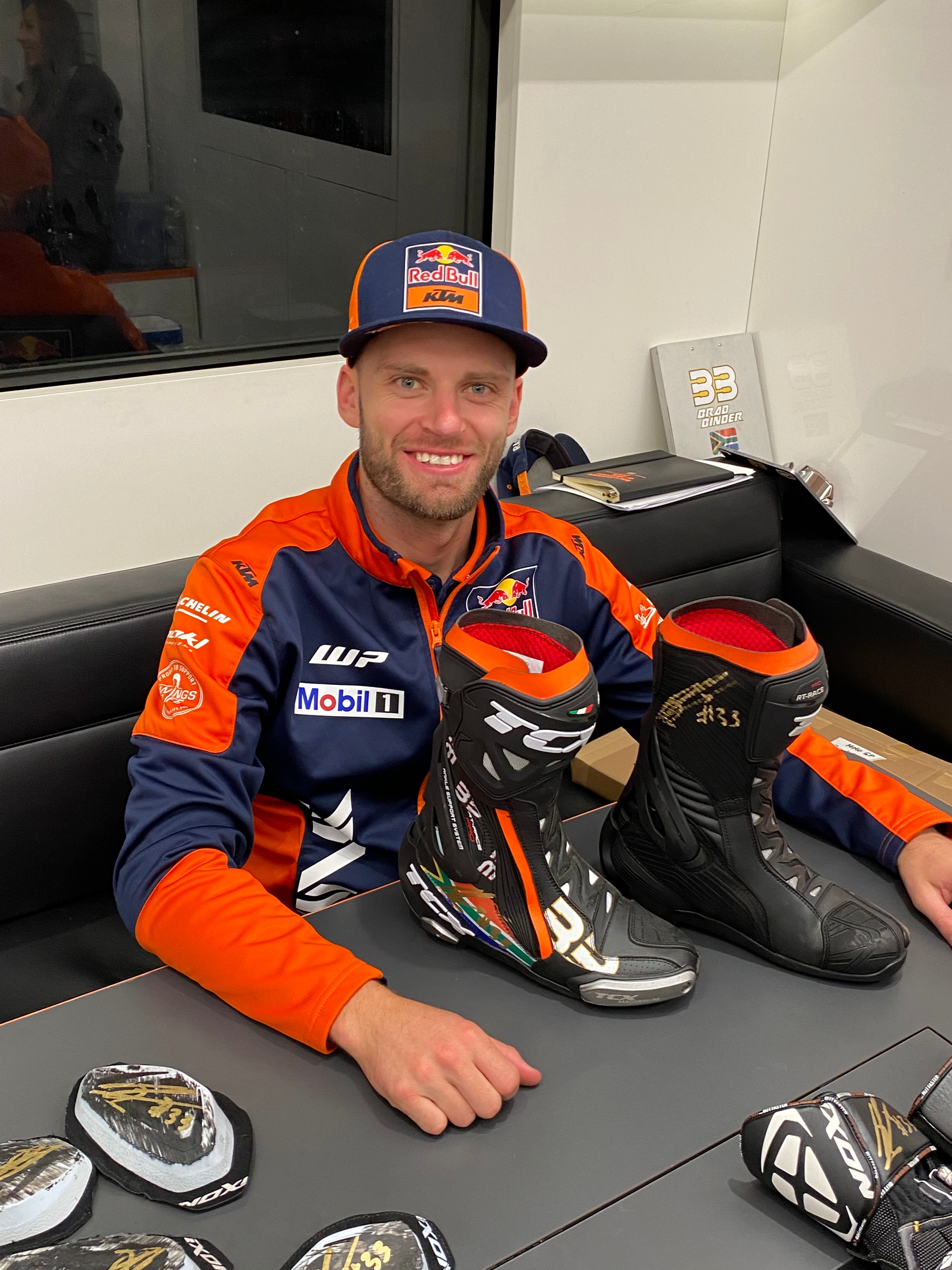 Brad Binder Signed 2024 Red Bull KTM Factory Racing Boots – 2024 Italian Grand Prix