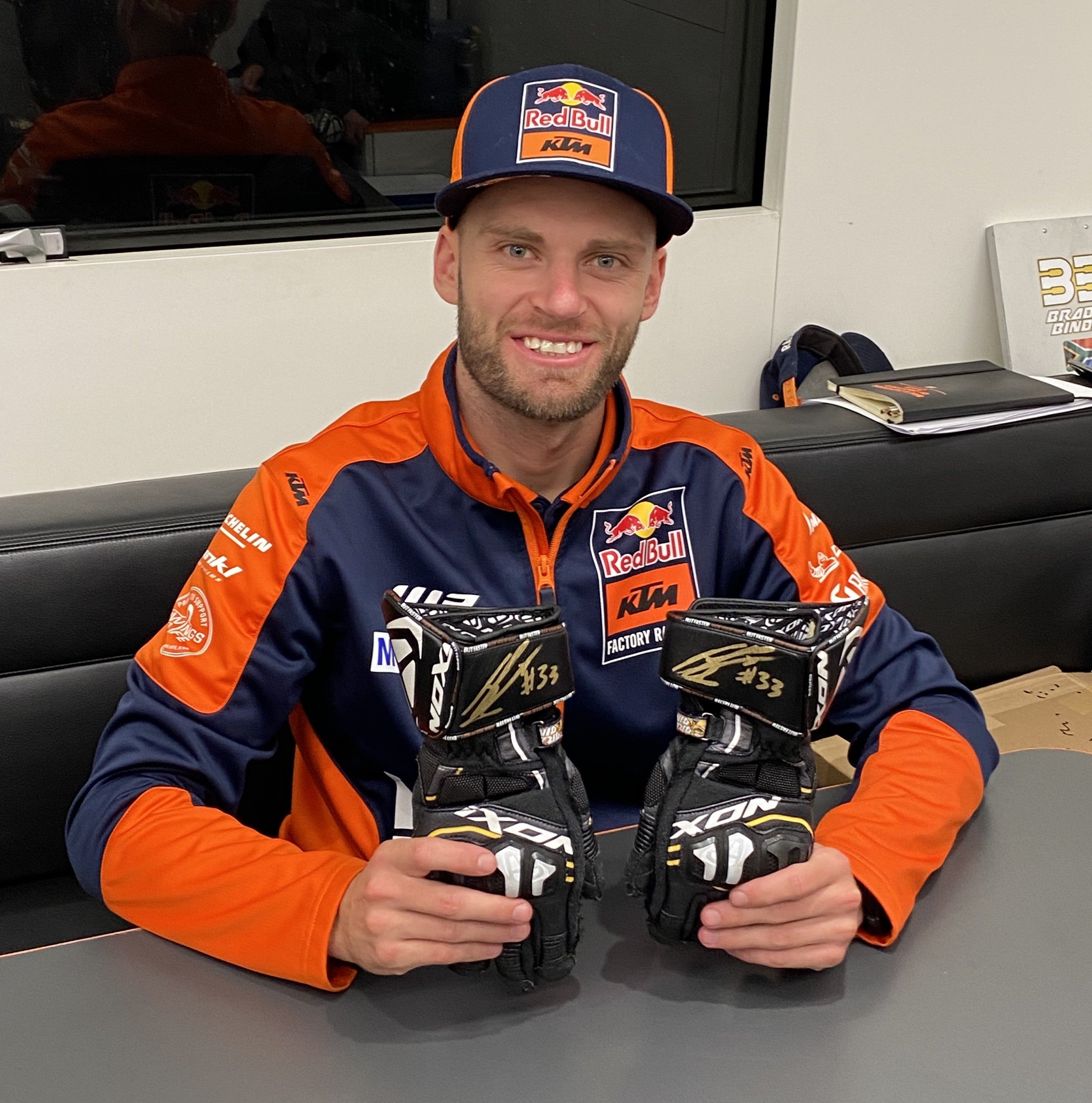 Brad Binder Red Bull KTM Signed Race Used Gloves - 2024 Season Used