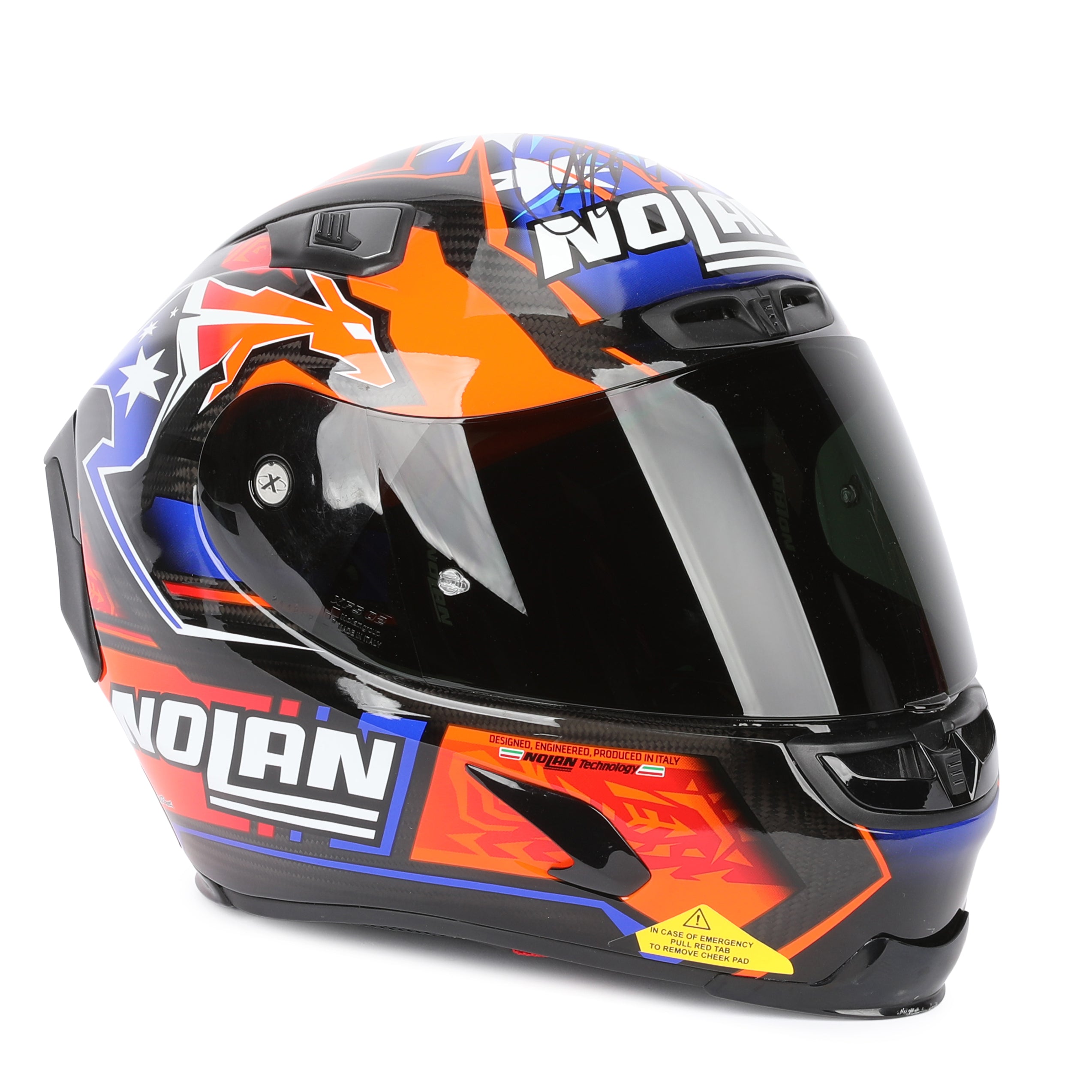 LOT 018 - Casey Stoner Nolan X-Lite X-803 RS Ultra Replica Full Size Carbon Helmet Signed In Black