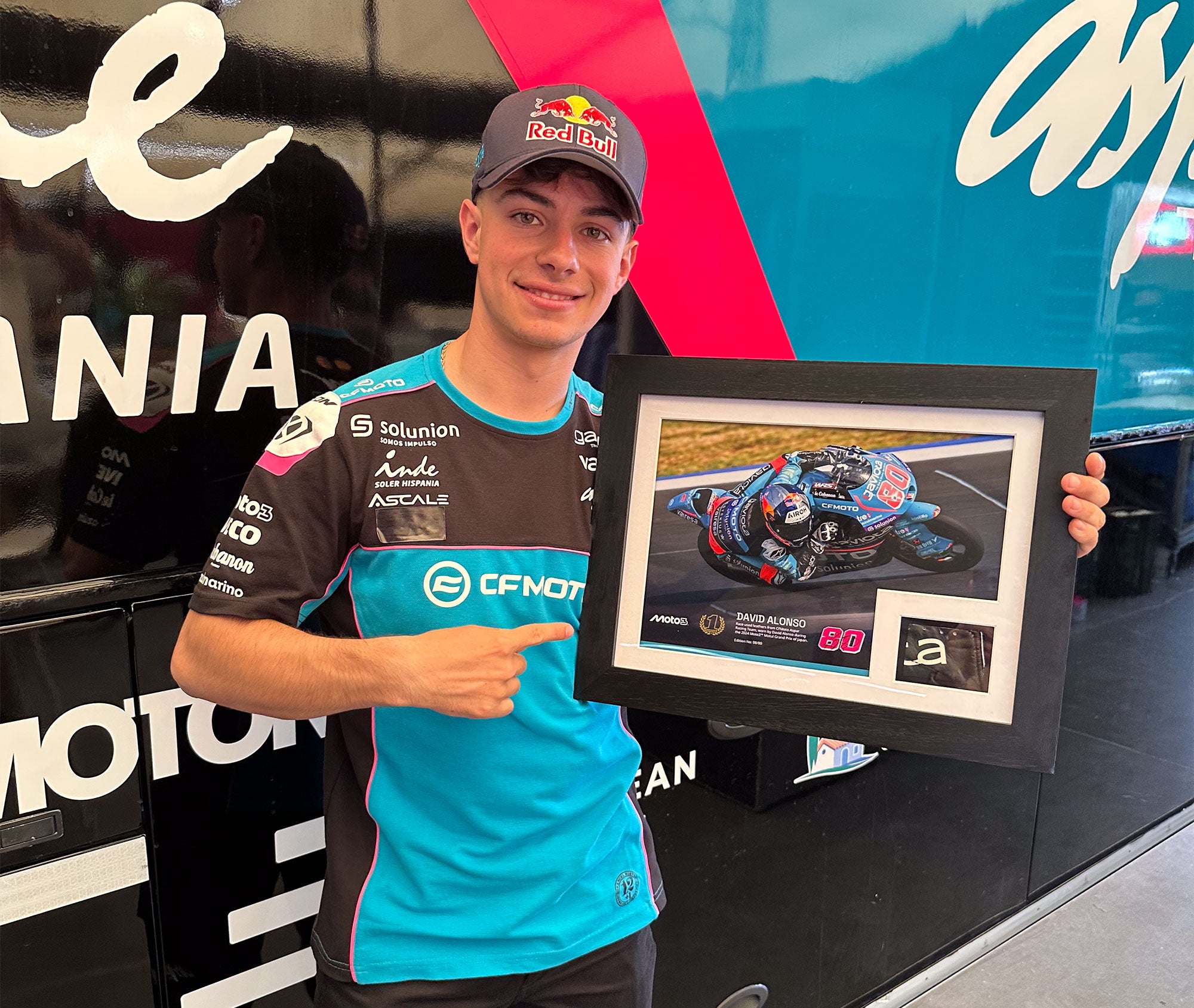 David Alonso Moto3™ Used Leather and Photo - Japanese GP 2024 - Only 80 Available