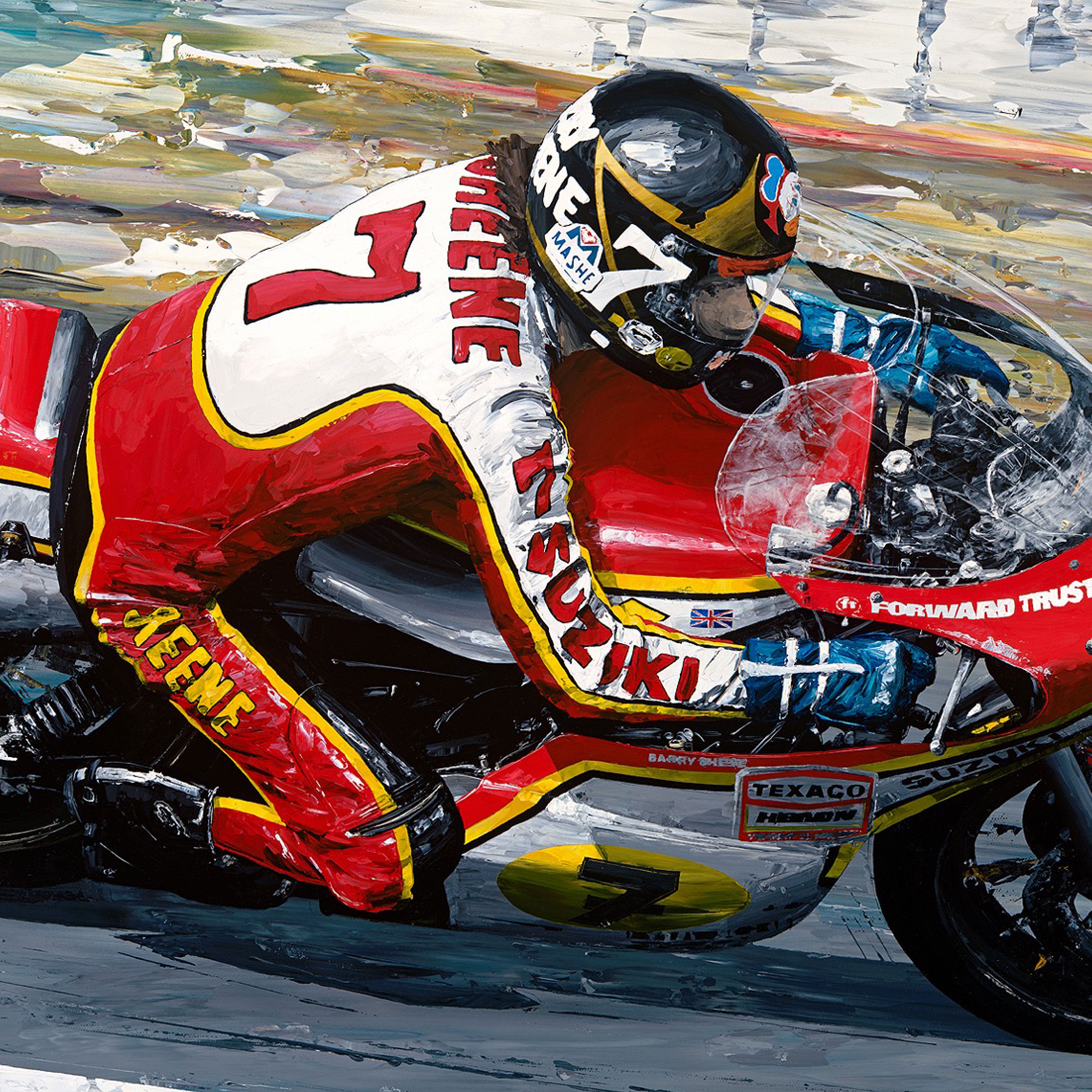 David Johnson - Barry Sheene 1977 Champion - 61cm x 86cm Rolled Giclee Print