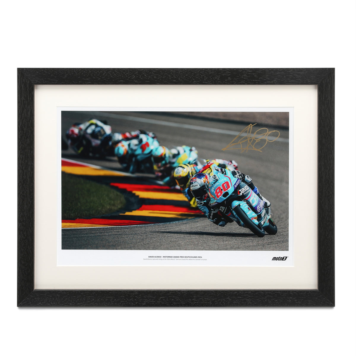 David Alonso Signed 2024 CFMOTO Aspar Team Photo Germany Sachensring GP