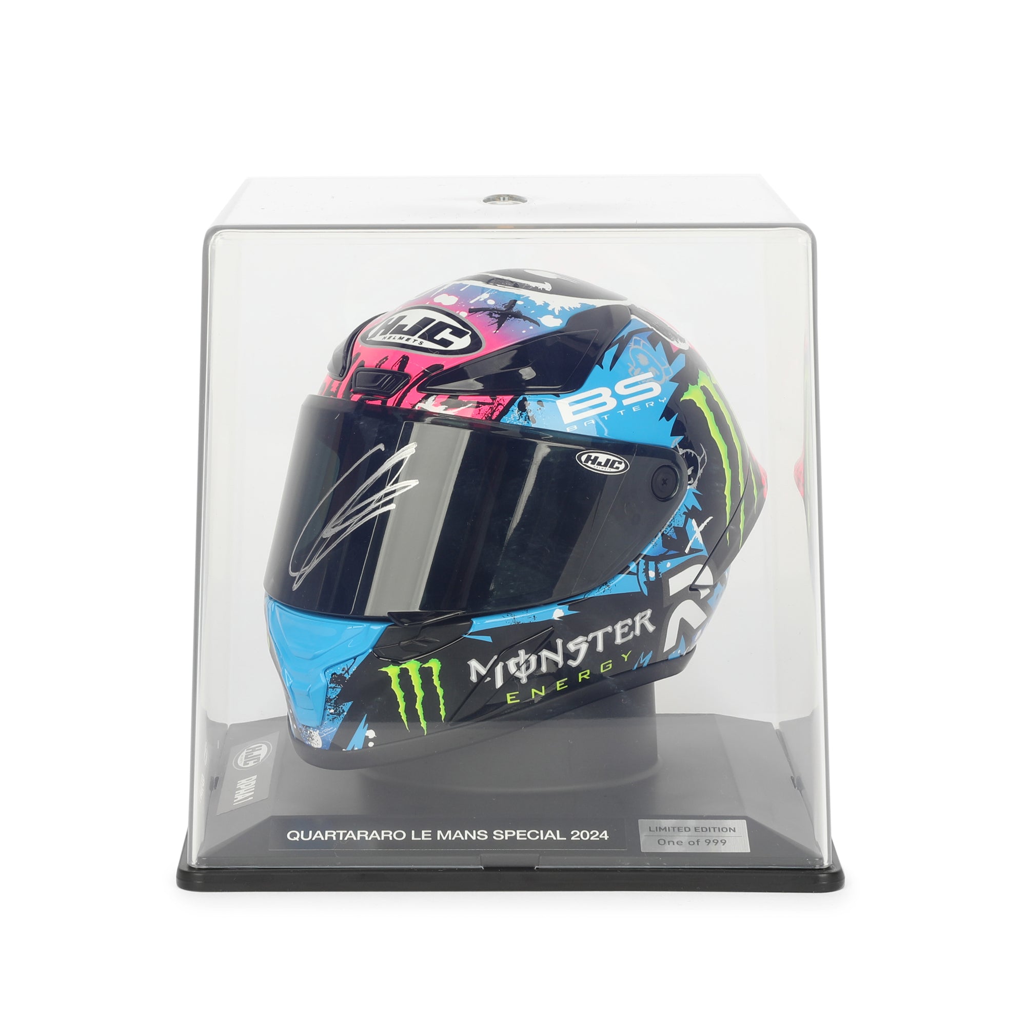 LOT 057 - Fabio Quartararo Signed Limited Edition Mini Helmet – Le Mans Edition