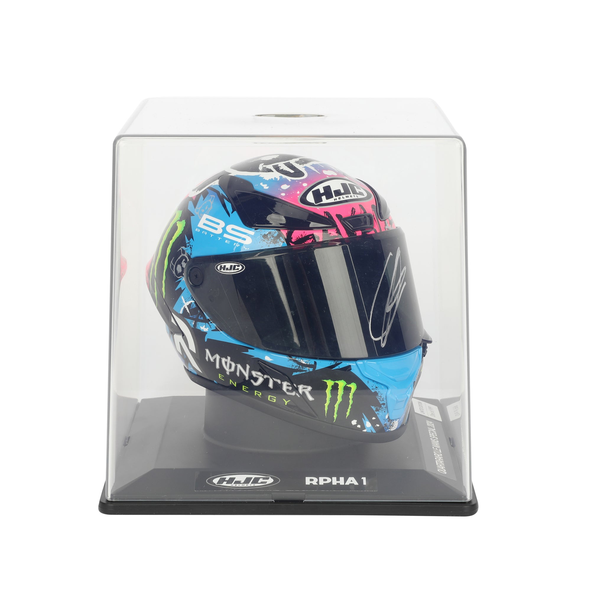 LOT 128 - Fabio Quartararo Signed Limited Edition Mini Helmet - Le Mans - 2024