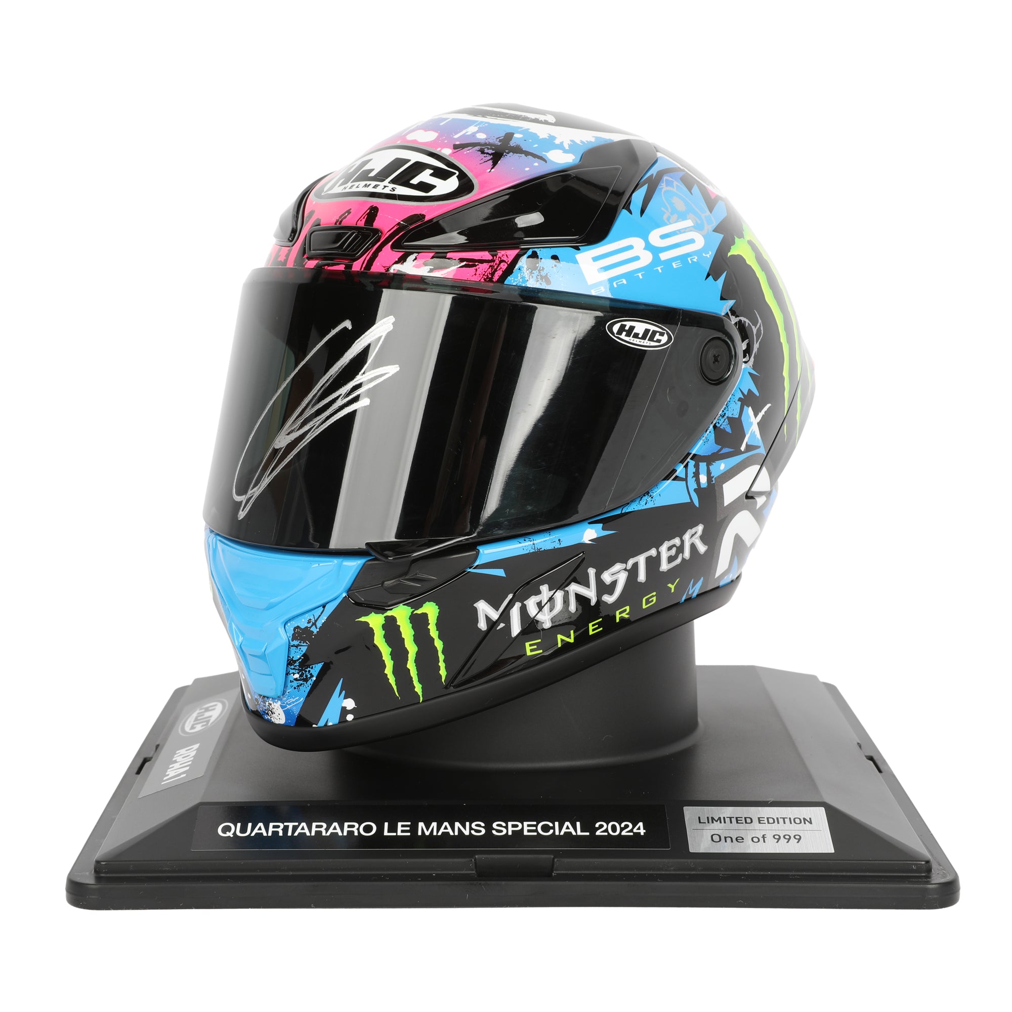 LOT 128 - Fabio Quartararo Signed Limited Edition Mini Helmet - Le Mans - 2024
