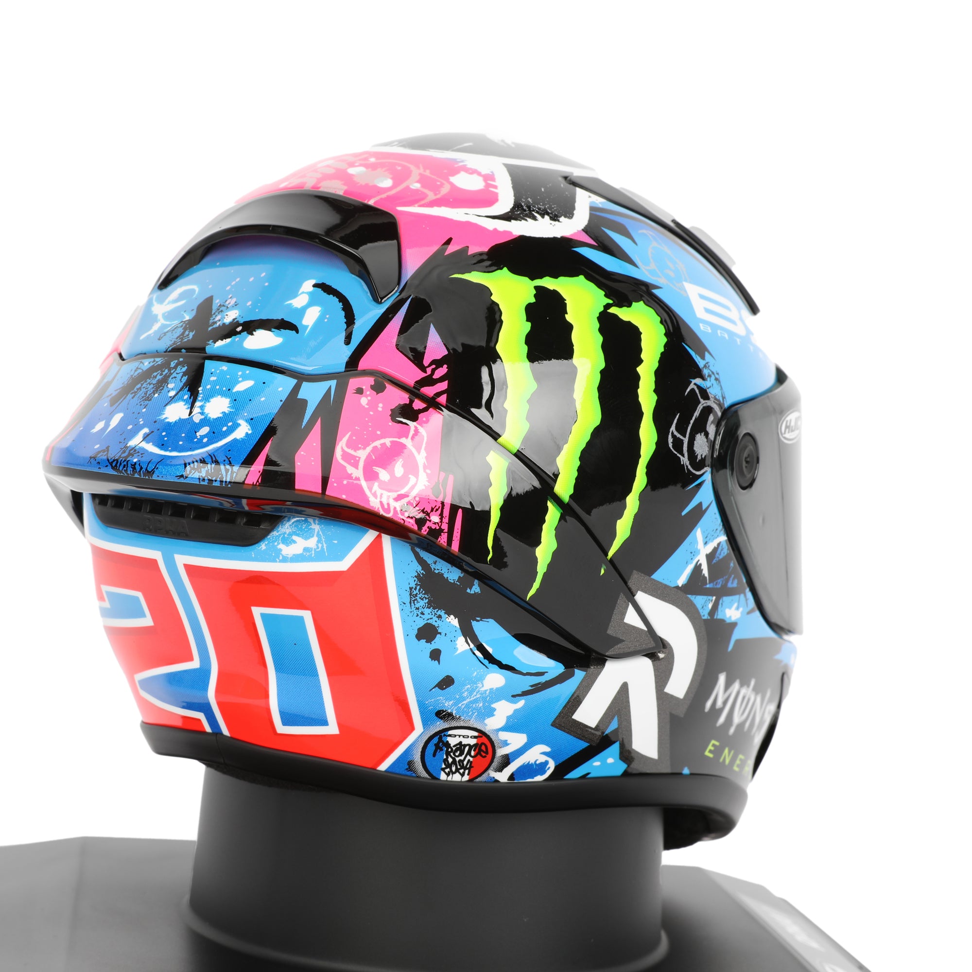 LOT 128 - Fabio Quartararo Signed Limited Edition Mini Helmet - Le Mans - 2024