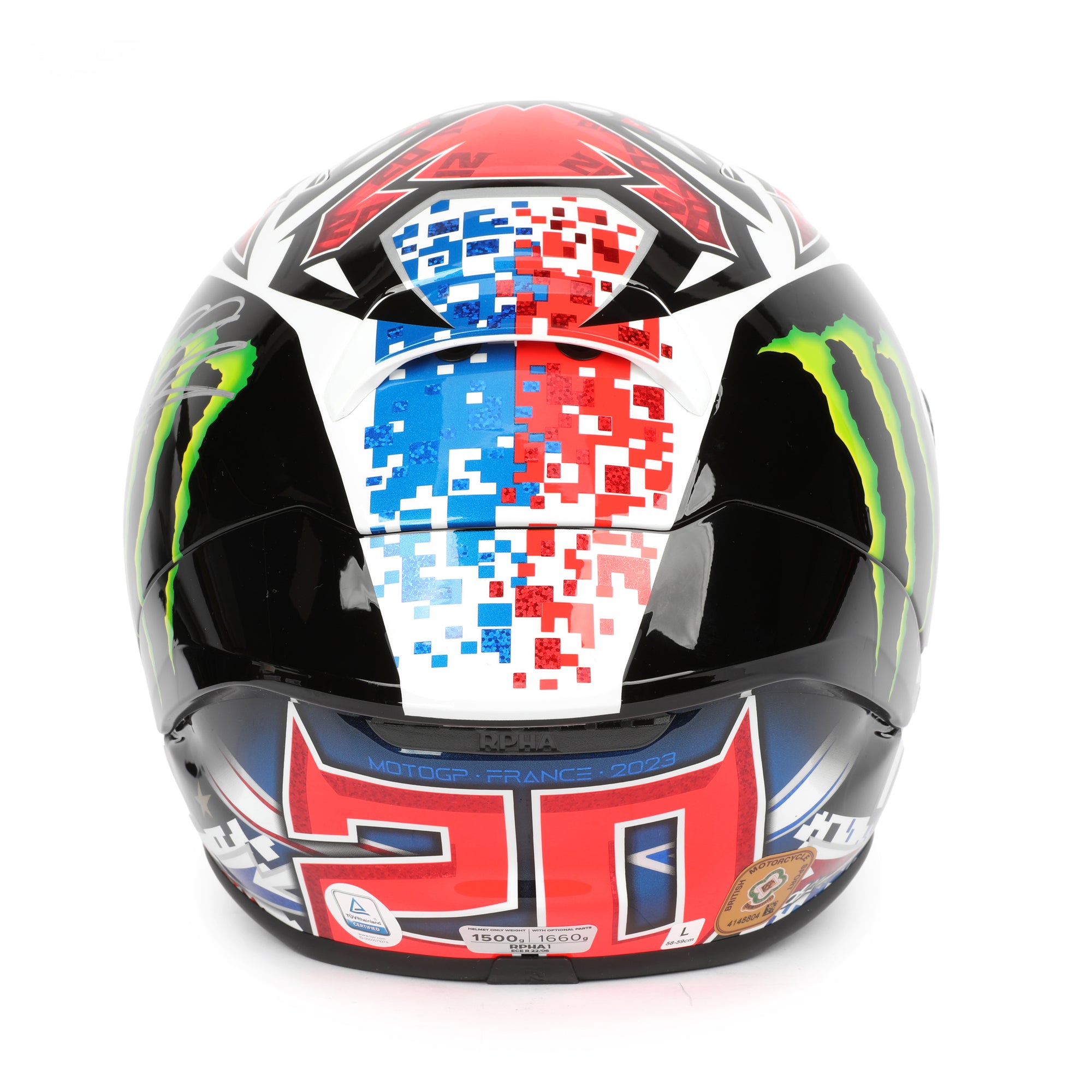 LOT 125 - Fabio Quartararo Signed Full-Size Replica HJC RPHA-1 Helmet - Le Mans - 2023