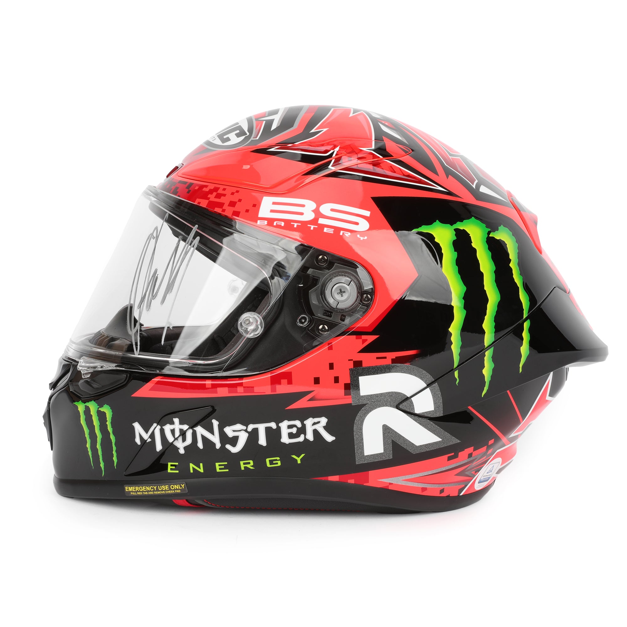 LOT 016 - Fabio Quartararo Signed Full Scale Replica Monster Helmet – 2023 MotoGP™ Championship