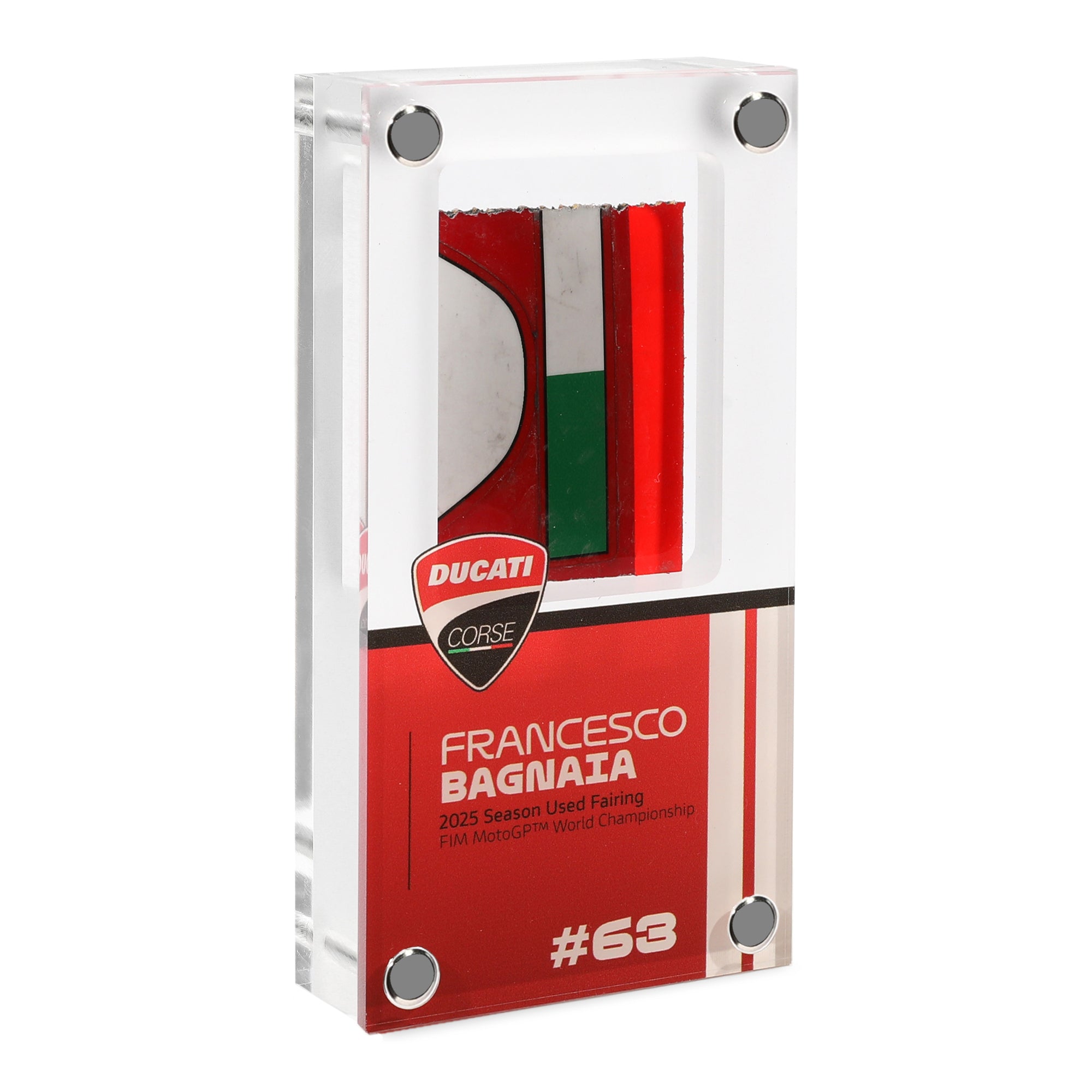 Limited Edition Francesco Bagnaia 2025 Ducati Vertical Acrylic Fairing Display